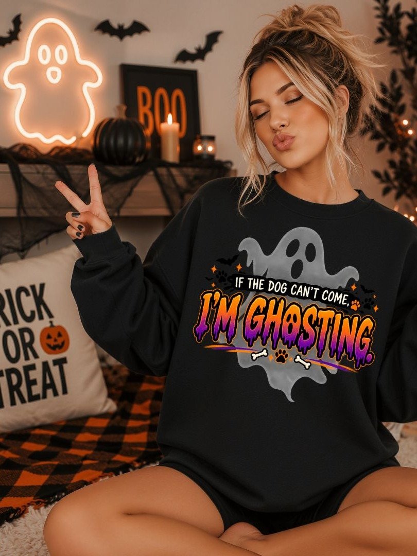 If The Dog Can’t Come I’m Ghosting Halloween Hoodie – Funny Dog Lover Sweatshirt product image (2)