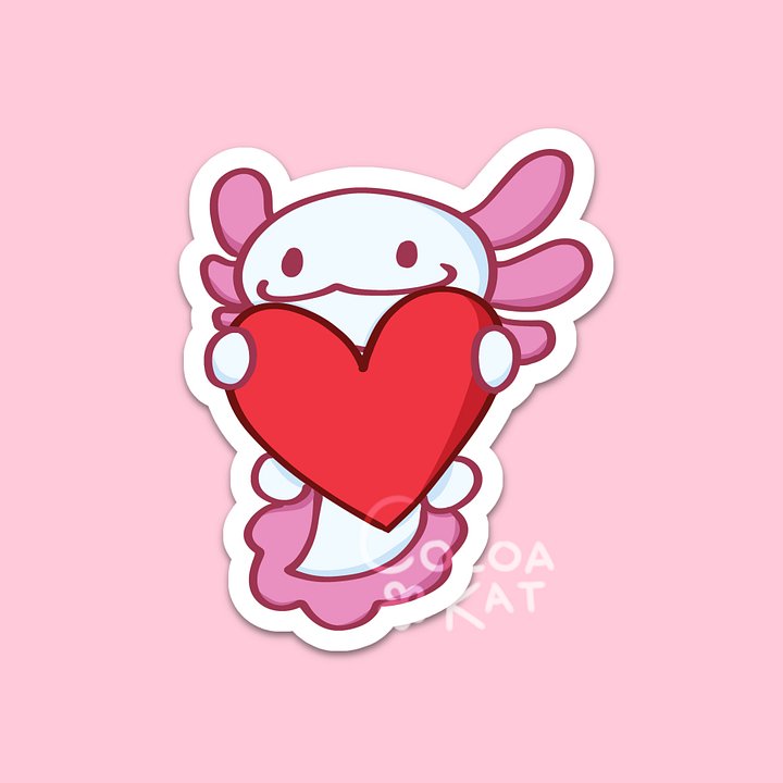 Axolotl Heart Sticker product image (1)