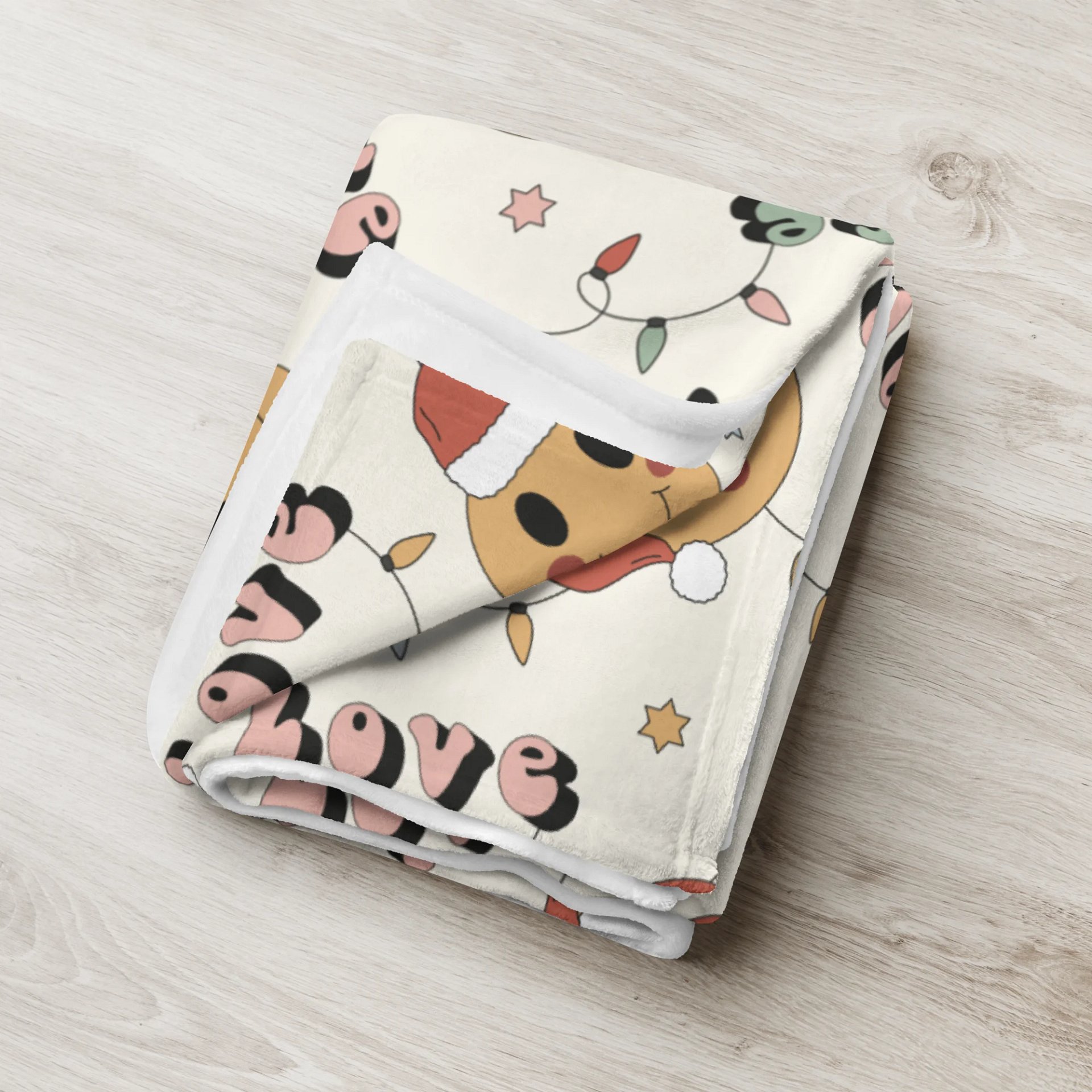Peace Love Joy Santa Smiley Blanket product image (4)