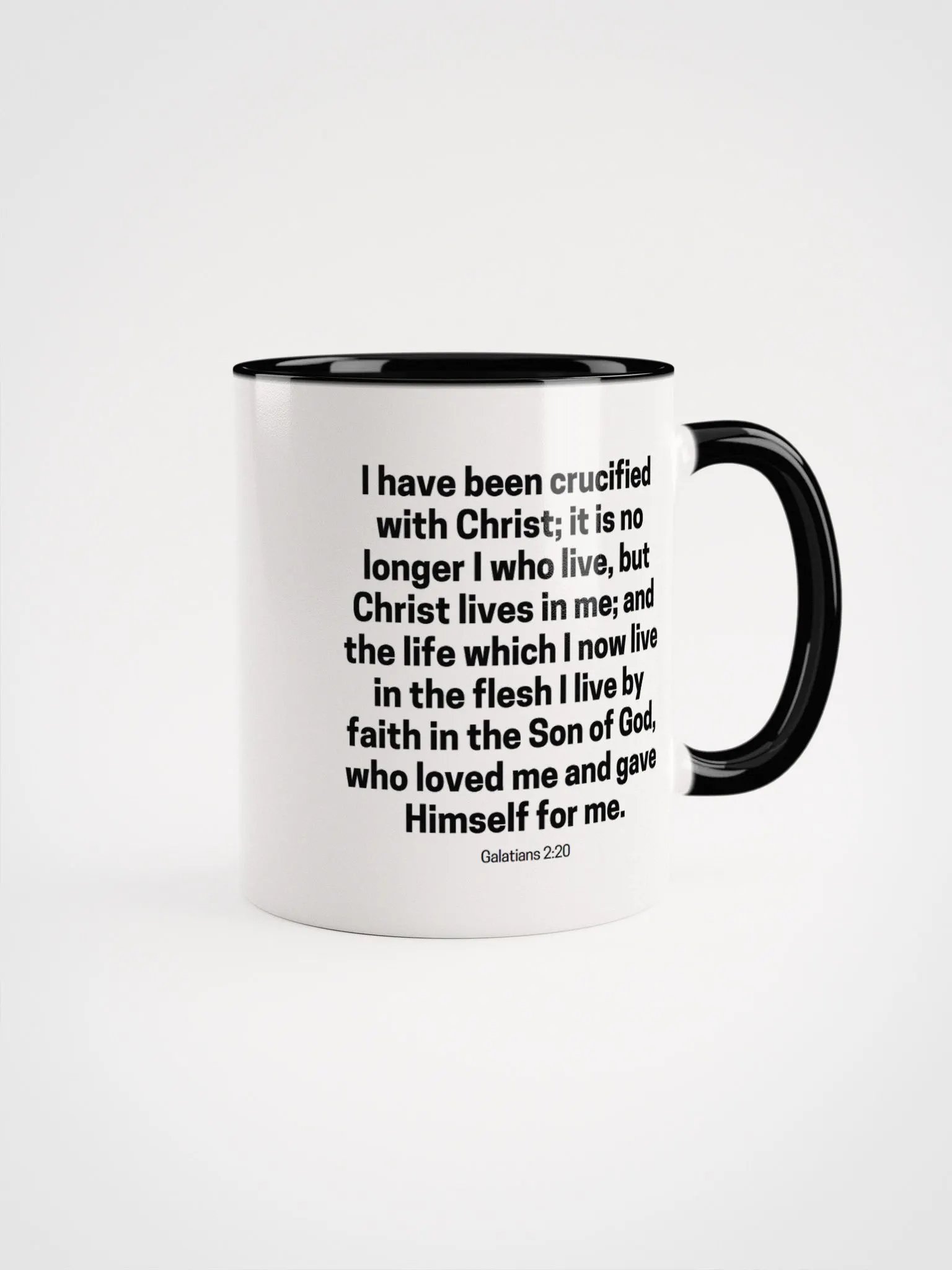 I Have Been Crucified With Christ; It Is No Longer I Who Live Galatians 2:20 Two-Tone Mug 11/15oz product image (1)