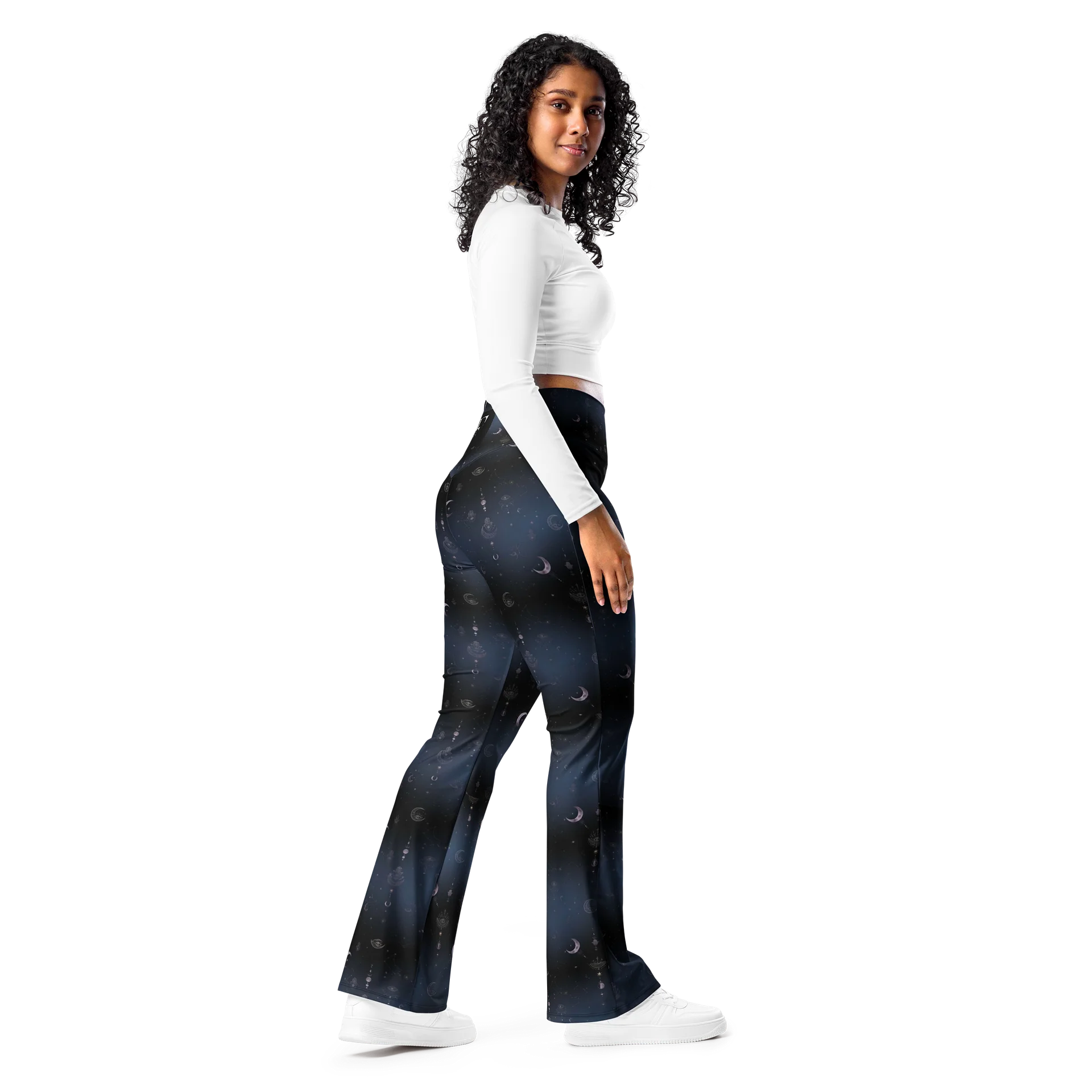 Lunar Eclipse Women’s Celestial Flared Leggings | Luxury Yoga Pants product image (8)