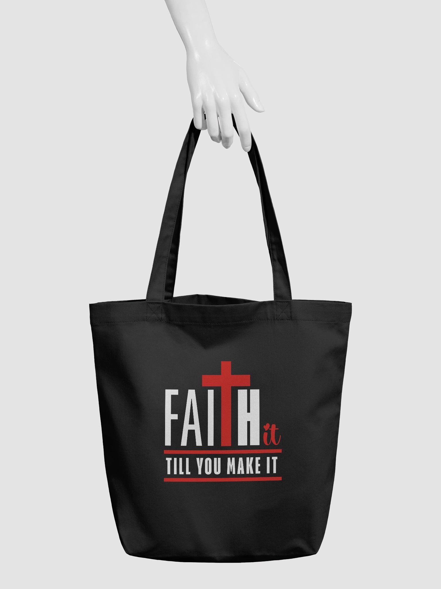 Faith It ’Til You Make It Tote Bag | Christian Faith Tote | Inspirational Scripture Tote for Women product image (3)