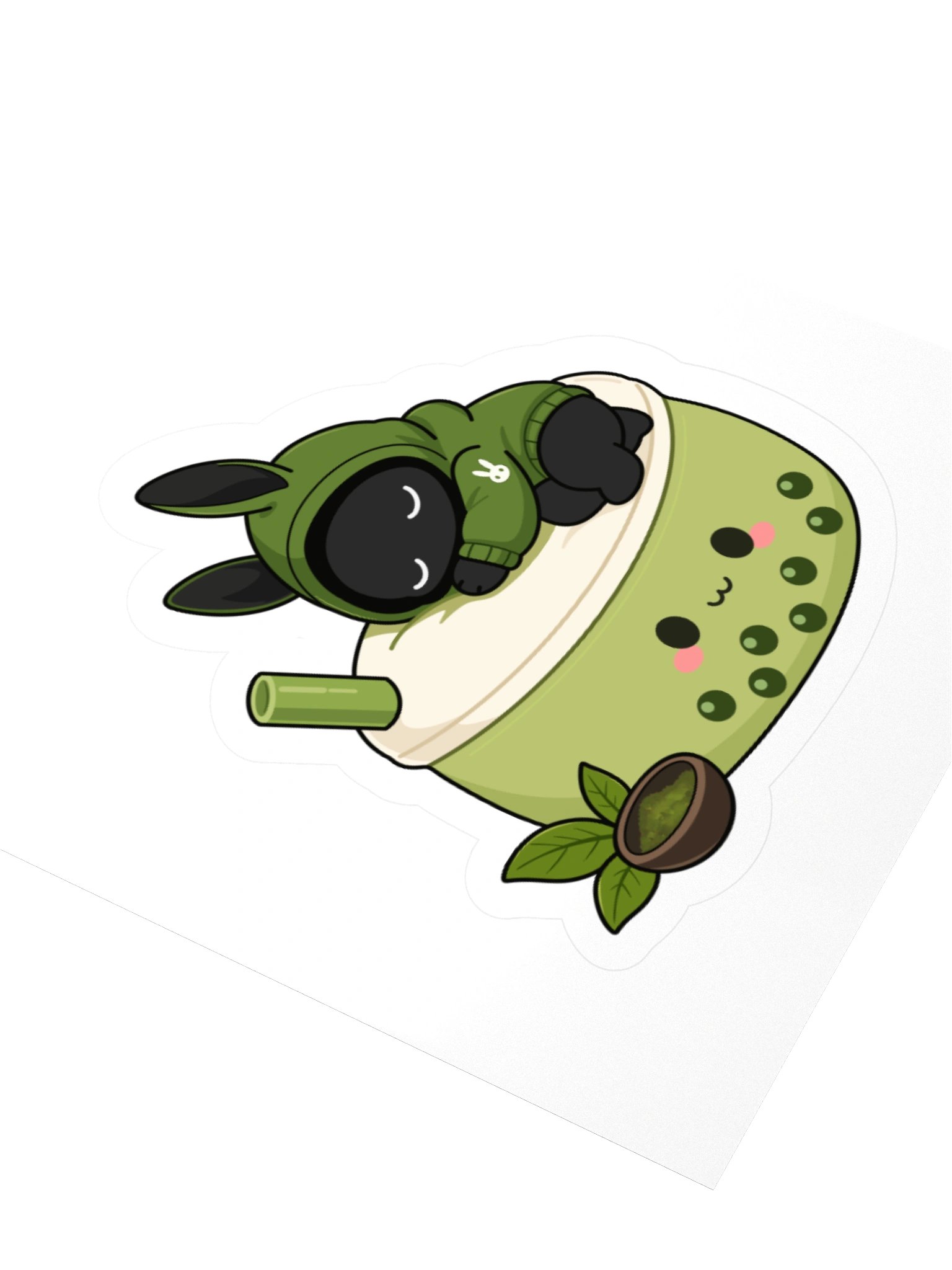 Poochoki Sleeping Matcha Boba Beanbag Sticker product image (7)