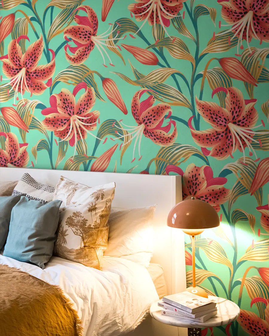 Wallpaper Mockup - Bedside with Retro Lamp product image (4)