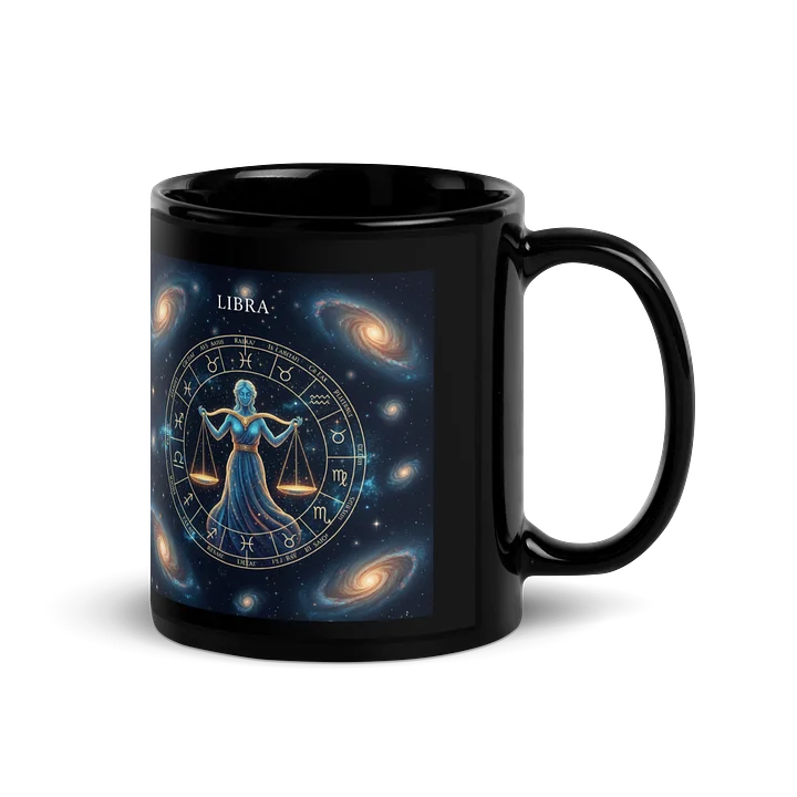 Zodiac Sign Libra -Black Glossy Mug product image (3)