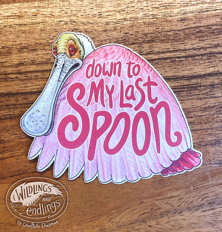 'Down to My Last Spoon' Spoonbill - art decal product image (1)