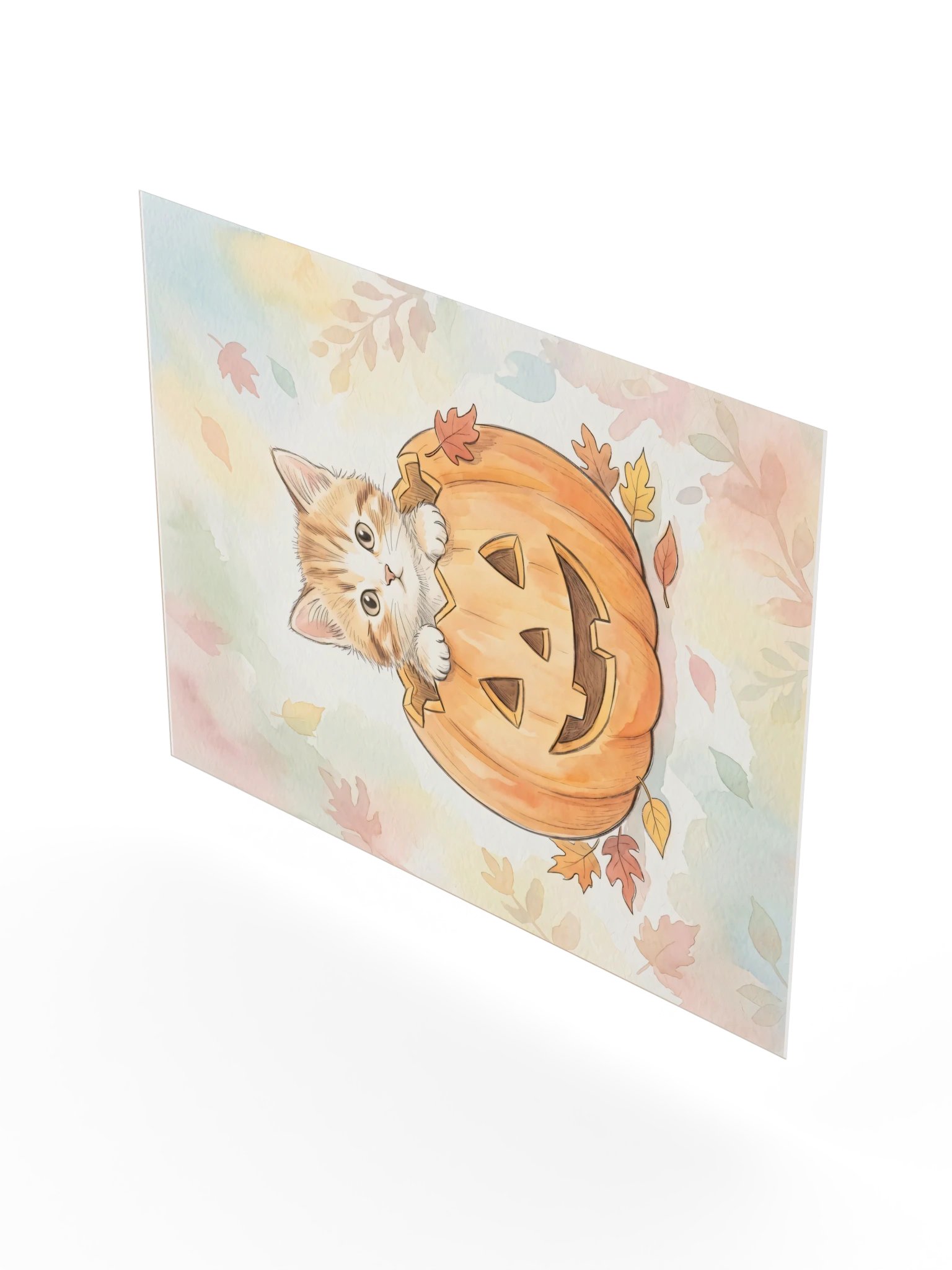 Pumpkin Peek Kitten Poster product image (22)
