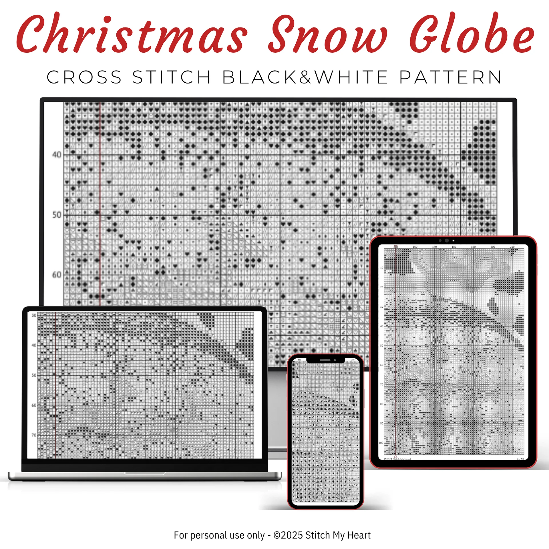 Christmas Snow Globe Cross Stitch Pattern product image (4)
