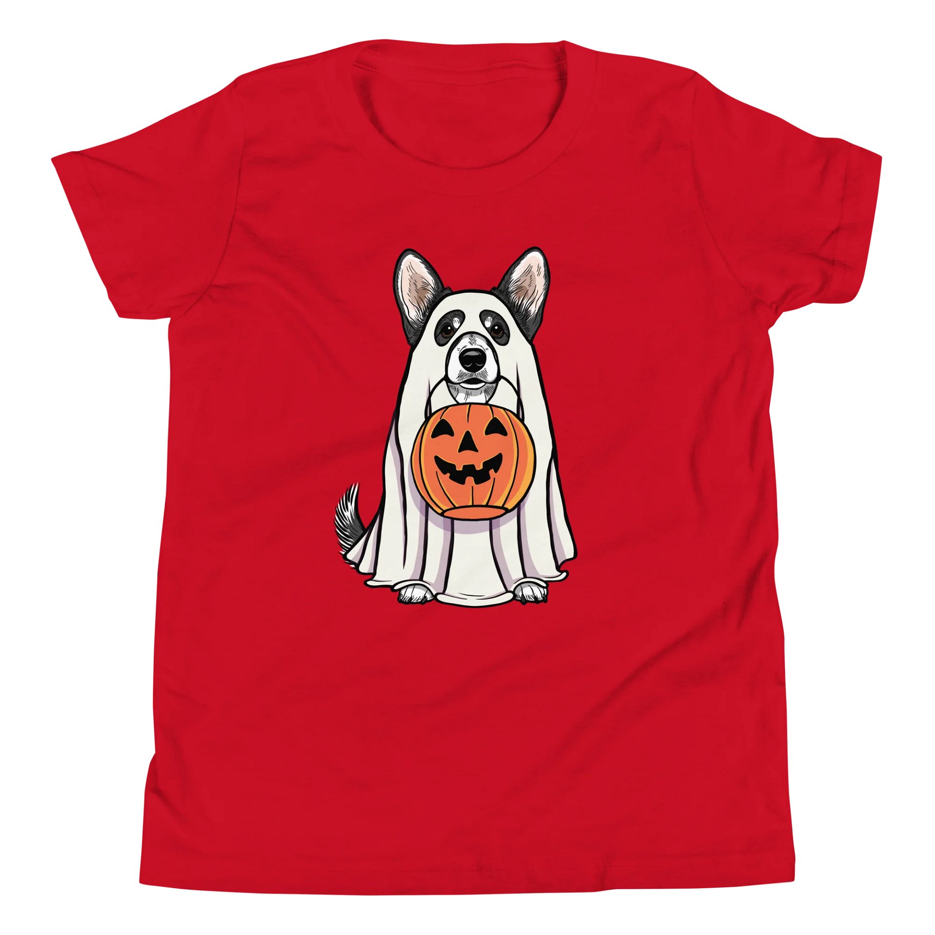 Halloween Cardigan Welsh Corgi(Black & White) Youth T-Shirt product image (5)