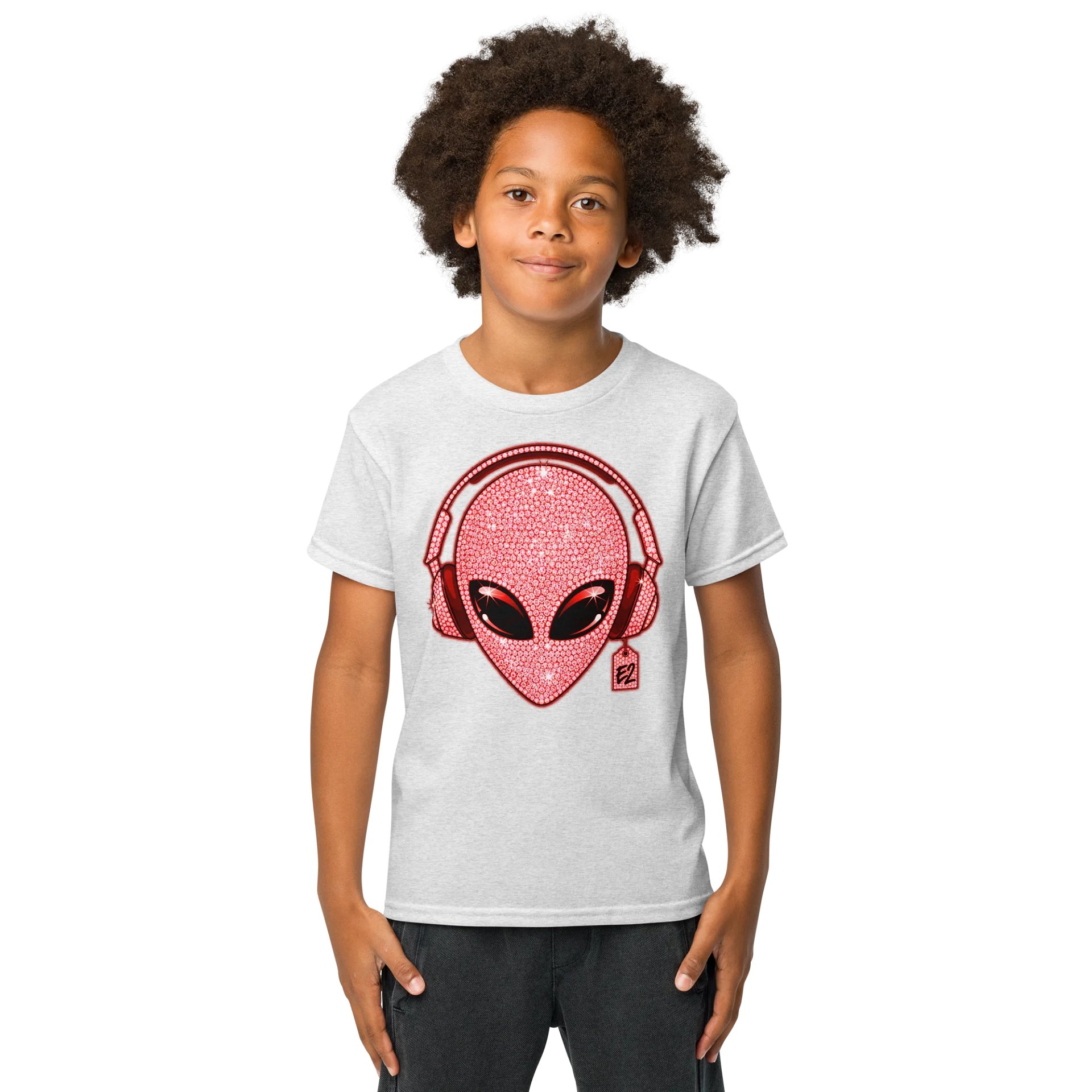 Kids Red Diamonds e² Alien Logo Printed Tee product image (3)