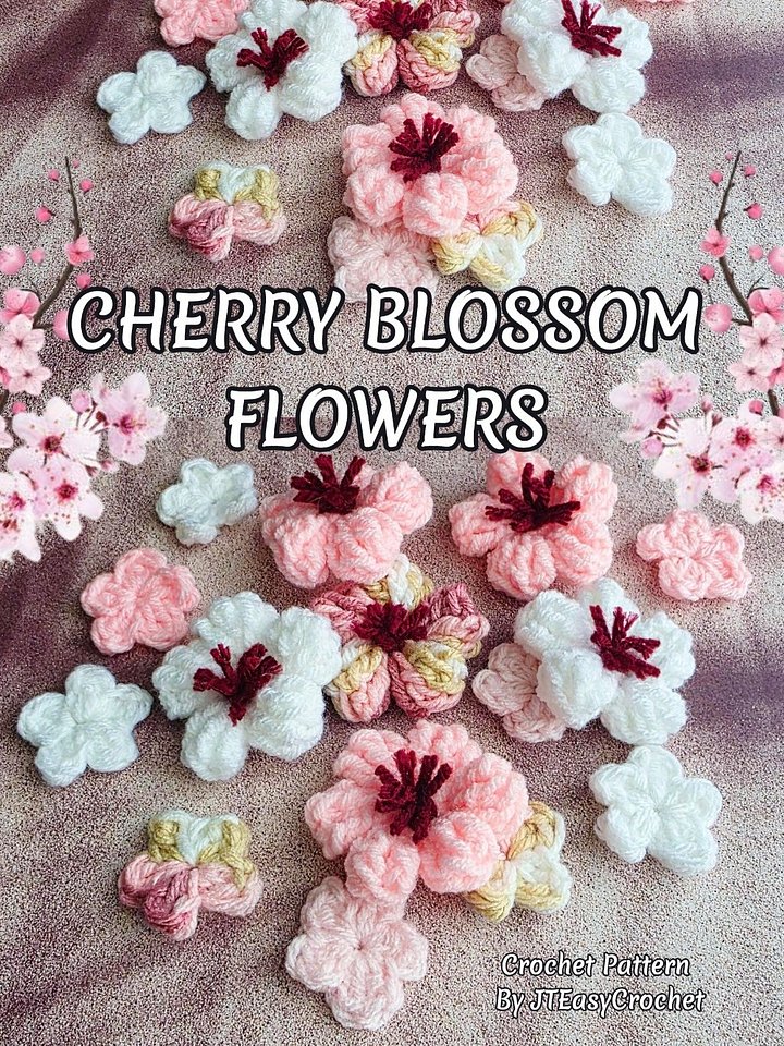 Cherry Blossom Crochet Baby Blanket Pattern | JTEasyCrochet product image (2)