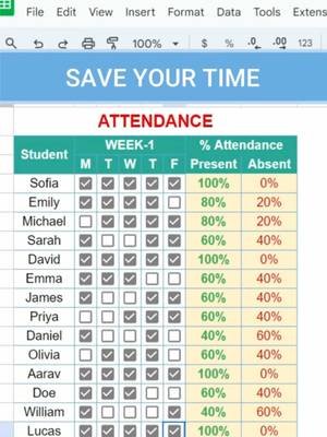 Take attendance smartly #excel #exceltips #edutok #learnontiktokcontest #fyp  