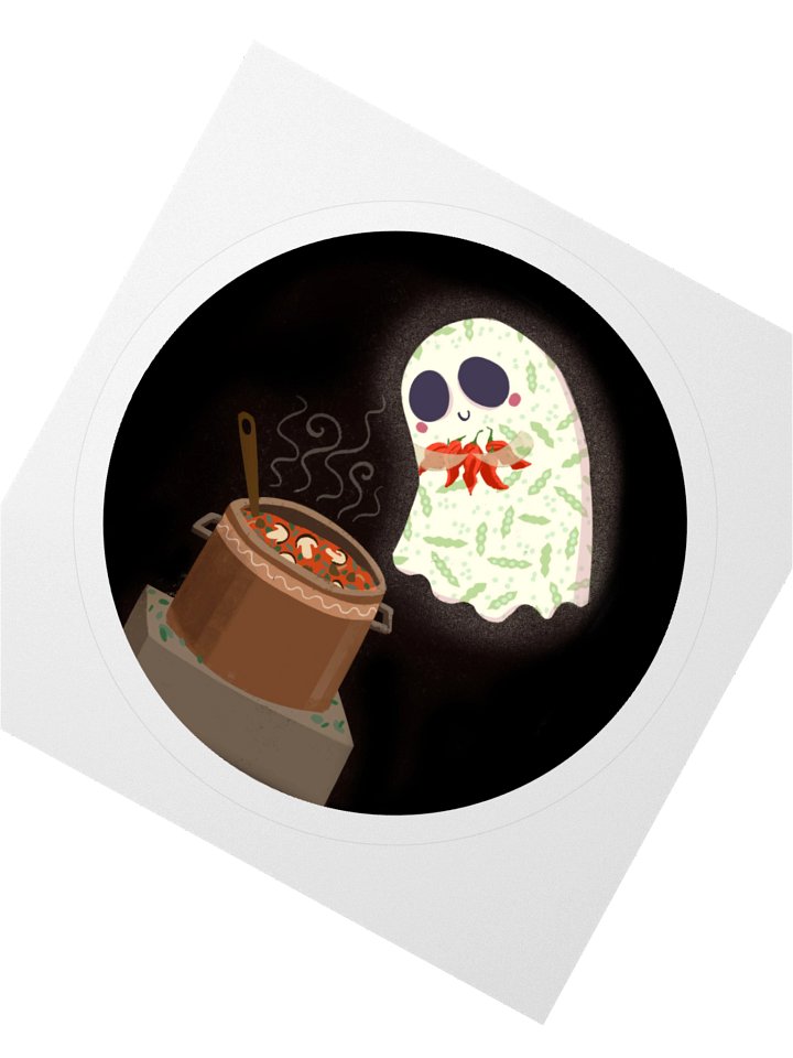 Little Ghost Chili Chef - Vinyl Sticker product image (1)