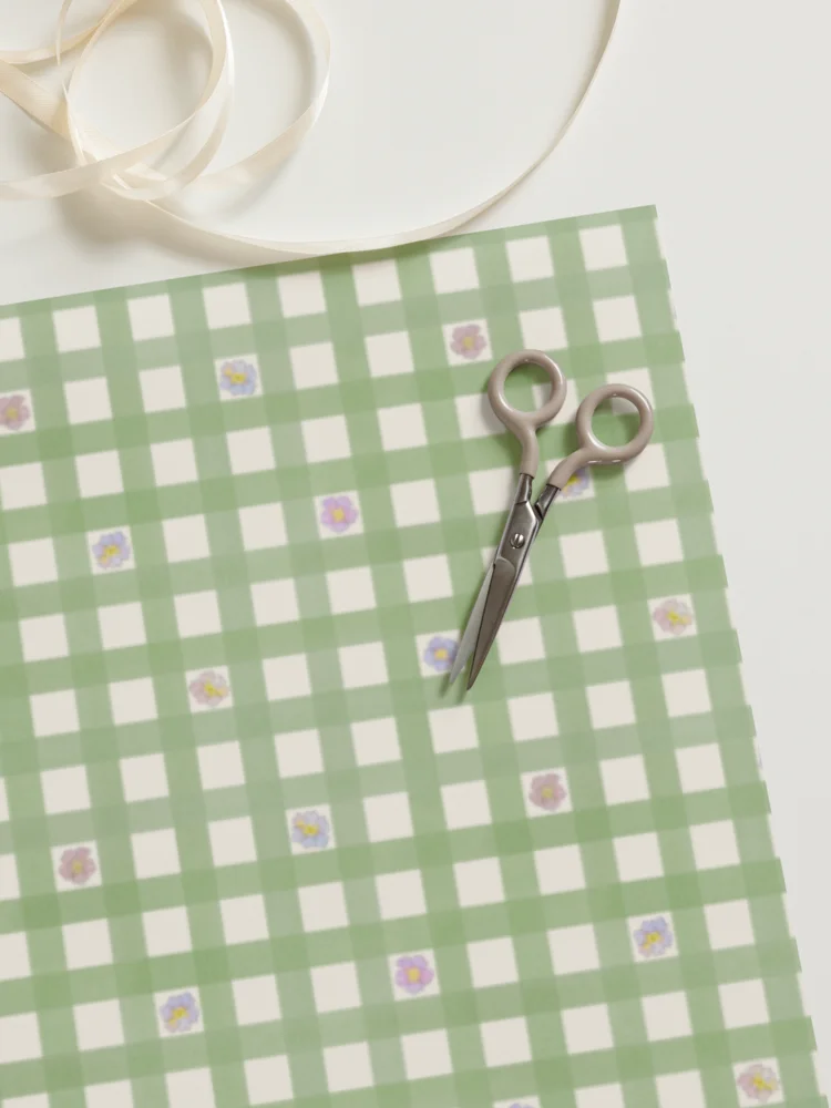 Gingham Blossoms Wrapping Paper Set of 3 Sheets product image (7)