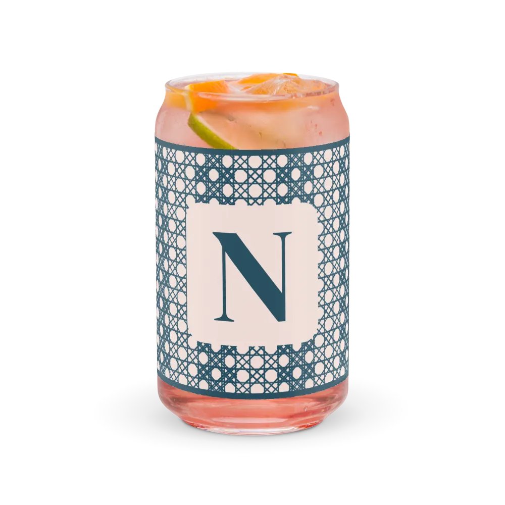 Le Rose Blue Monogram N Can-Shaped Glass product image (2)
