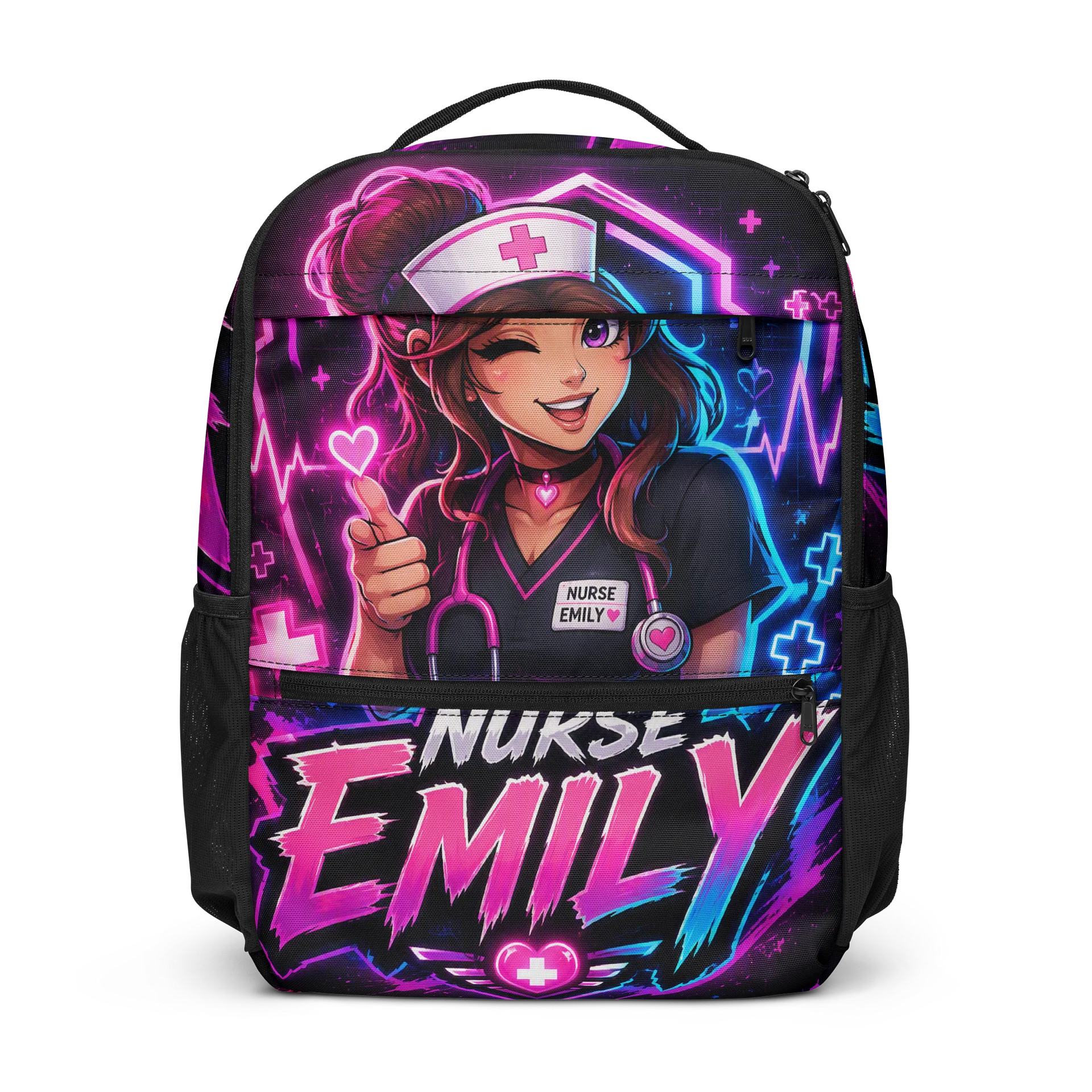 Nurse Emily Neon Cartoon Laptop Backpack product image (1)