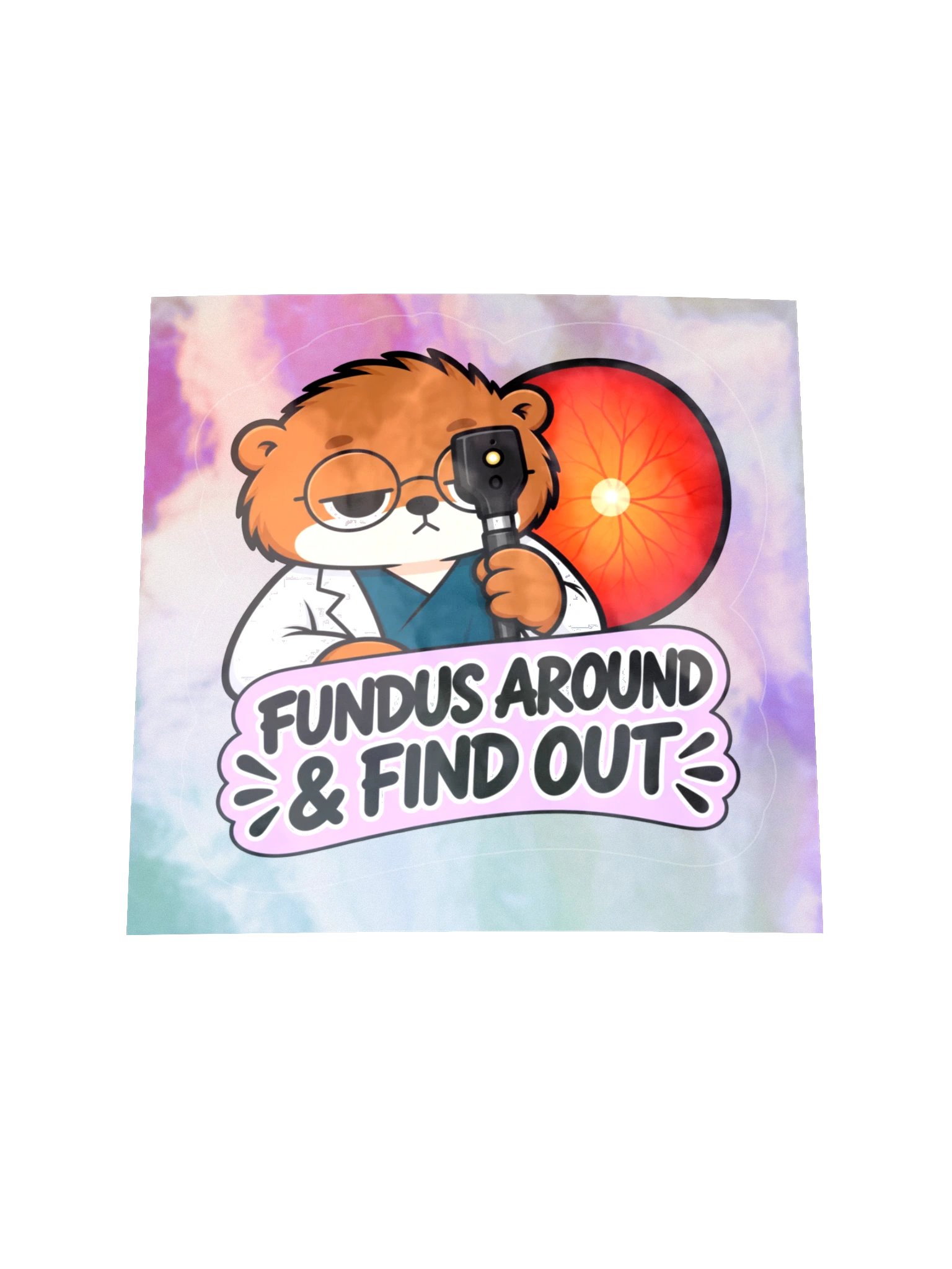 Sleepy Optometrist Fundus Around & Find Out Holographic Sticker Sheet product image (1)