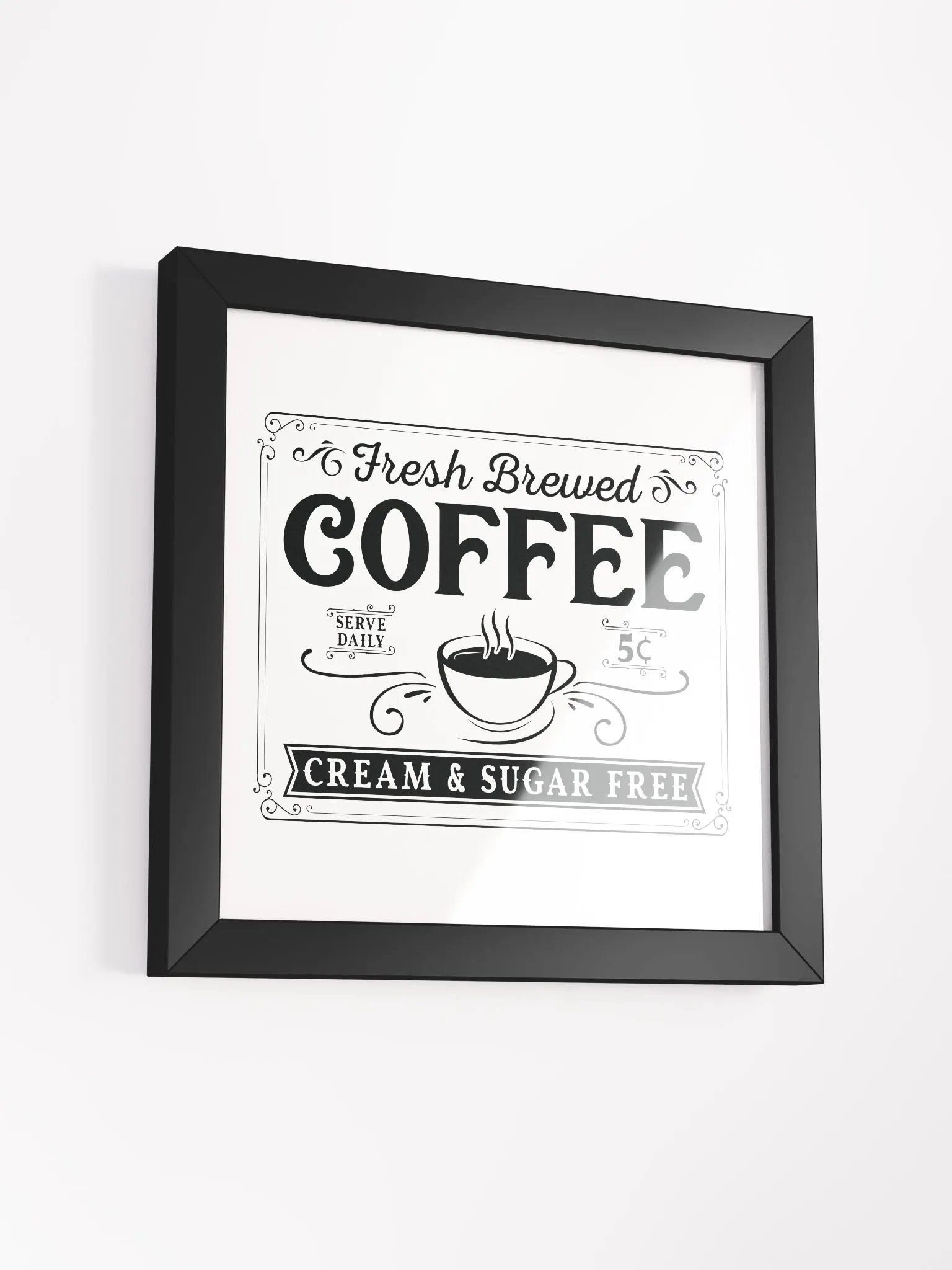 Vintage Fresh Brewed Coffee Framed Poster product image (11)
