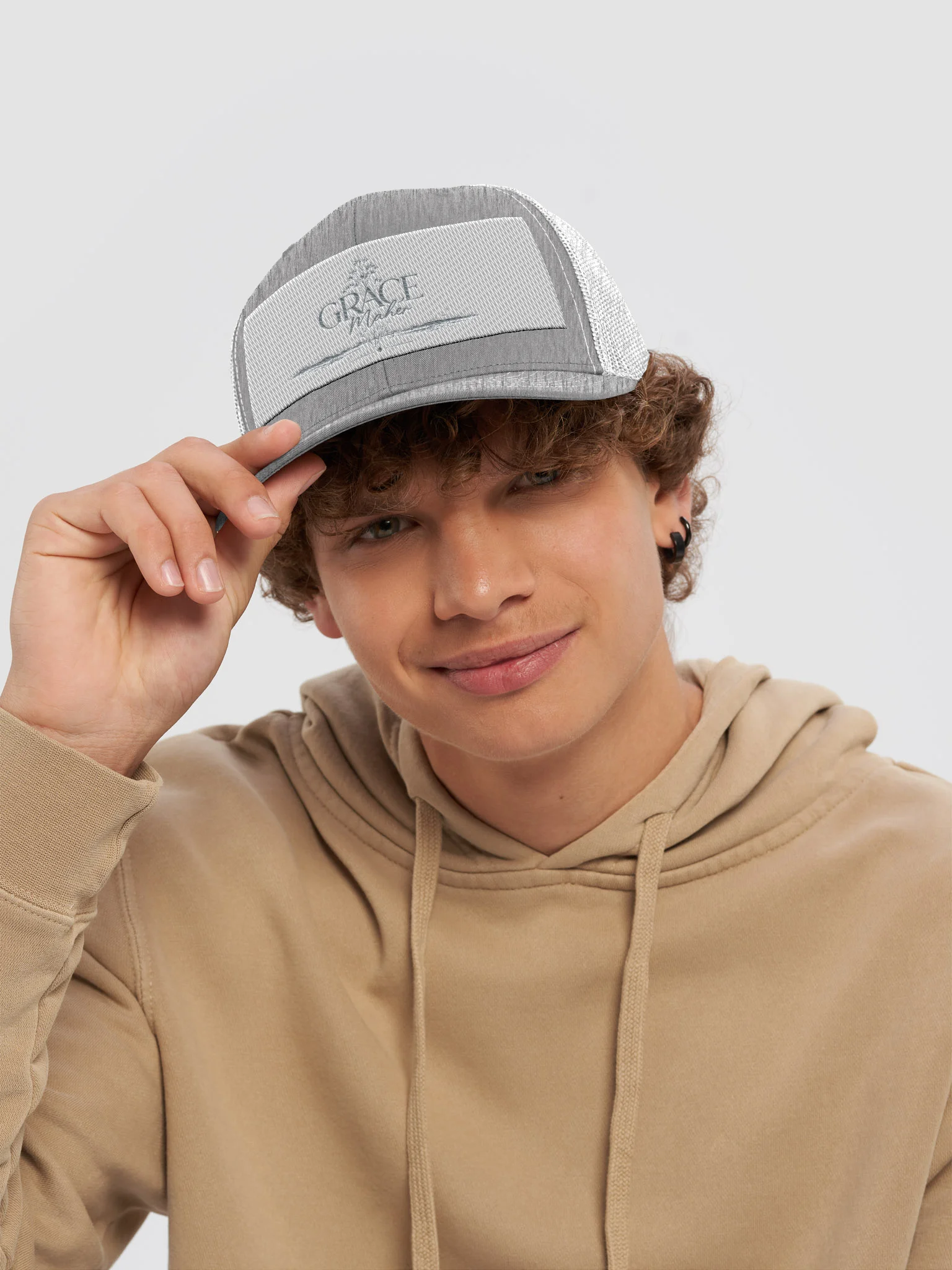 Heather & White Trucker Hat product image (6)