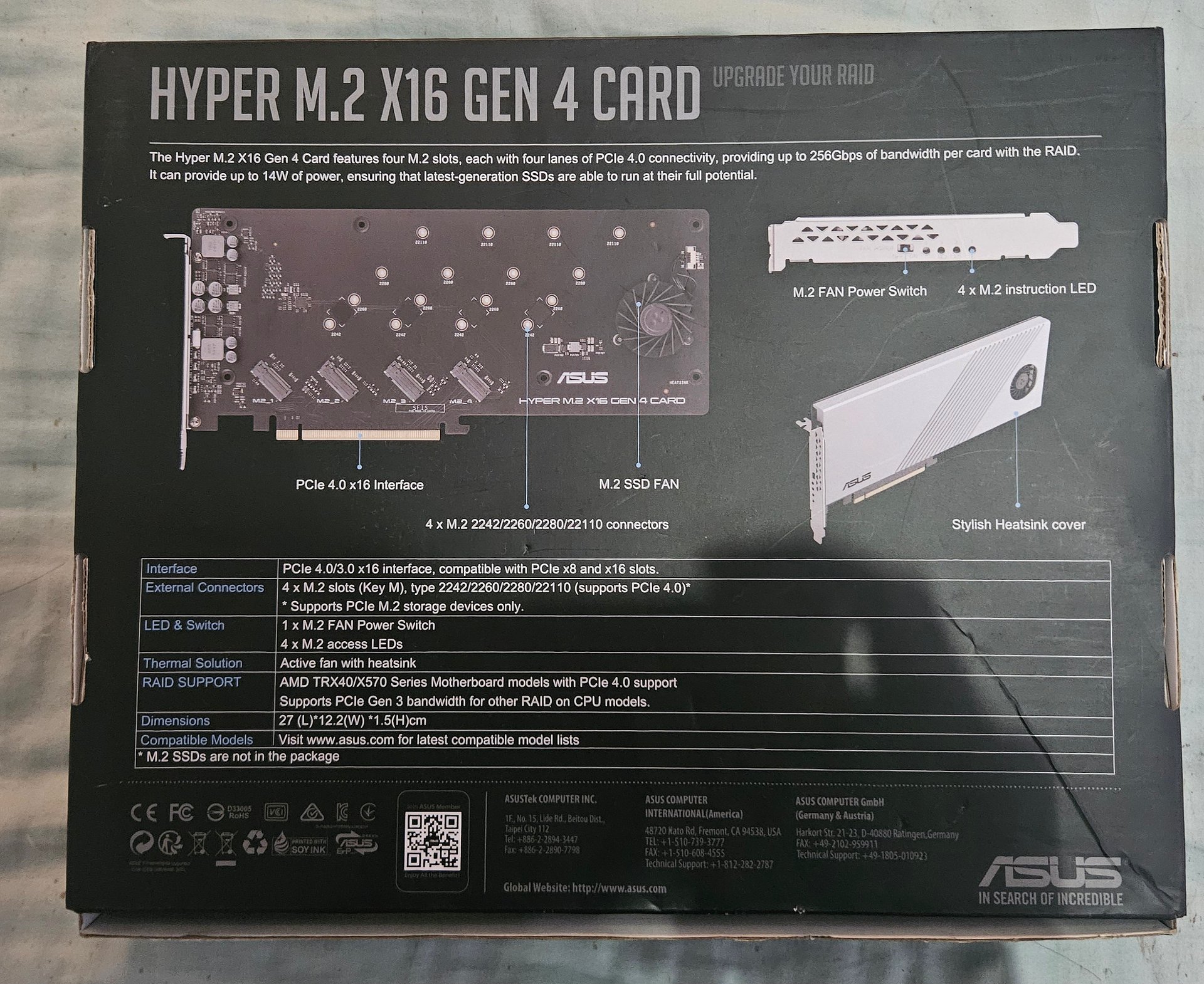 Asus Hyper 4X SSD Storage Expansion Card product image (2)