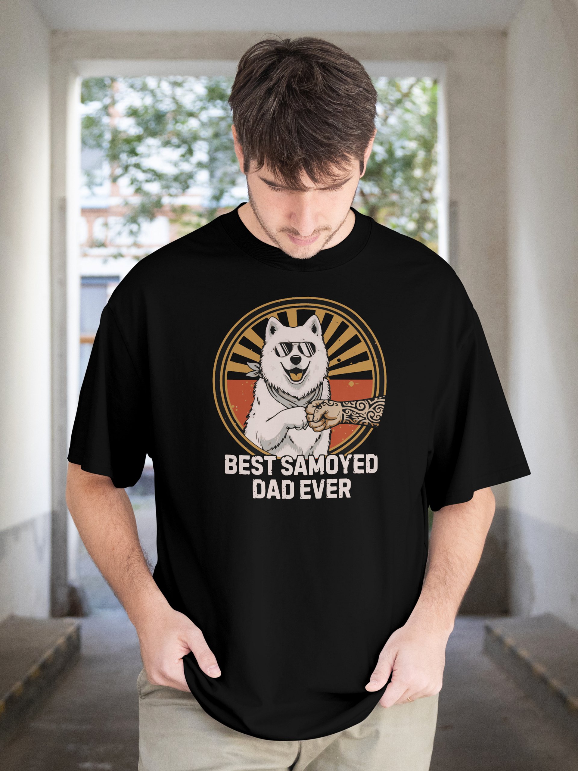 Cool Best Samoyed Dad Ever Fist Bump Tee product image (1)