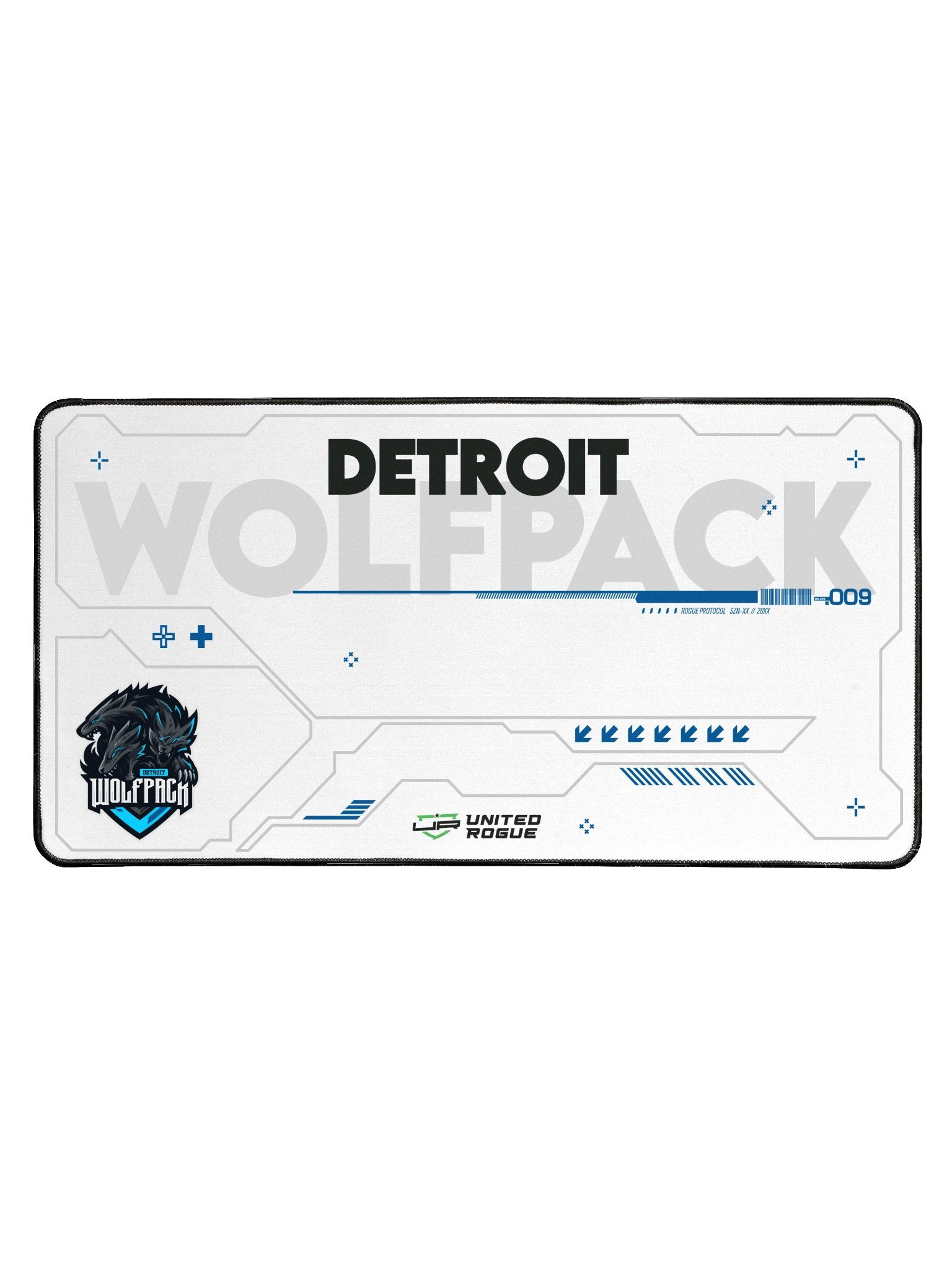 Detroit Wolfpack White Desk Mat product image (1)