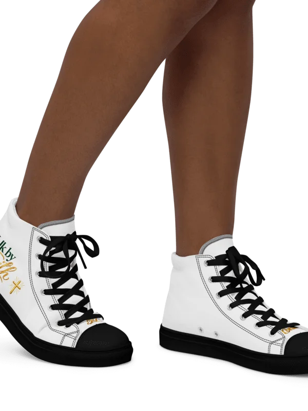 Walk by Faith Women’s High-Top Sneakers – Black & Gold product image (3)