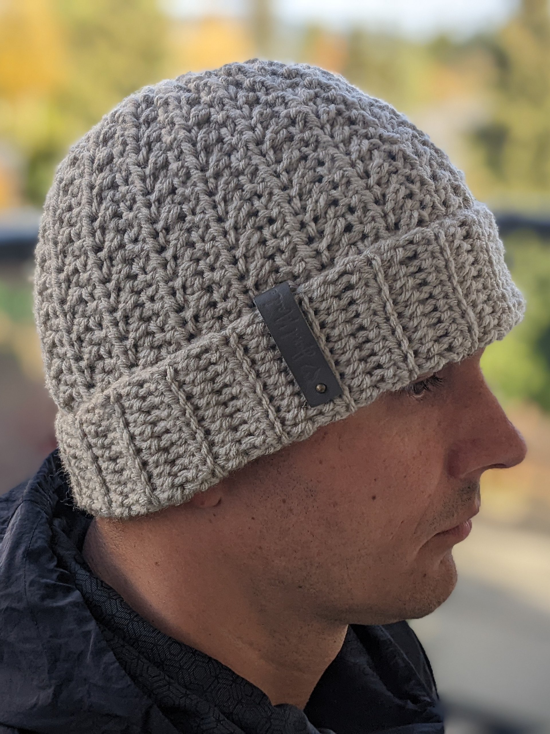 Crochet Modern Textured Hat Pattern for Men product image (1)