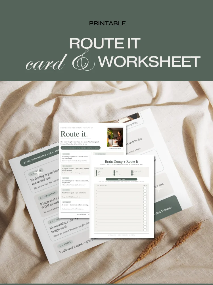 Route It Card & Worksheet | "Where Does It Go?" Printable Brain Dump Sorting Guide | 9 Routes for Any Planner product image (1)