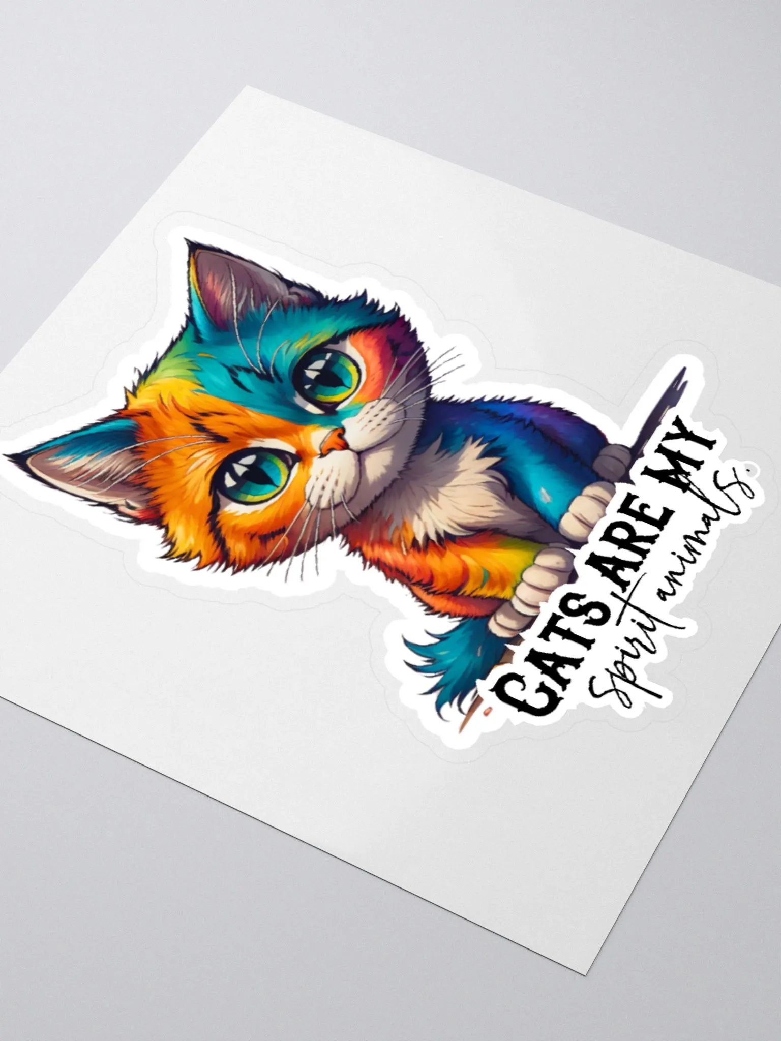 Kawaii Cat Sticker-Colorful Cat Sticker-Cat Lover Sticker-Rainbow Cat Sticker product image (9)