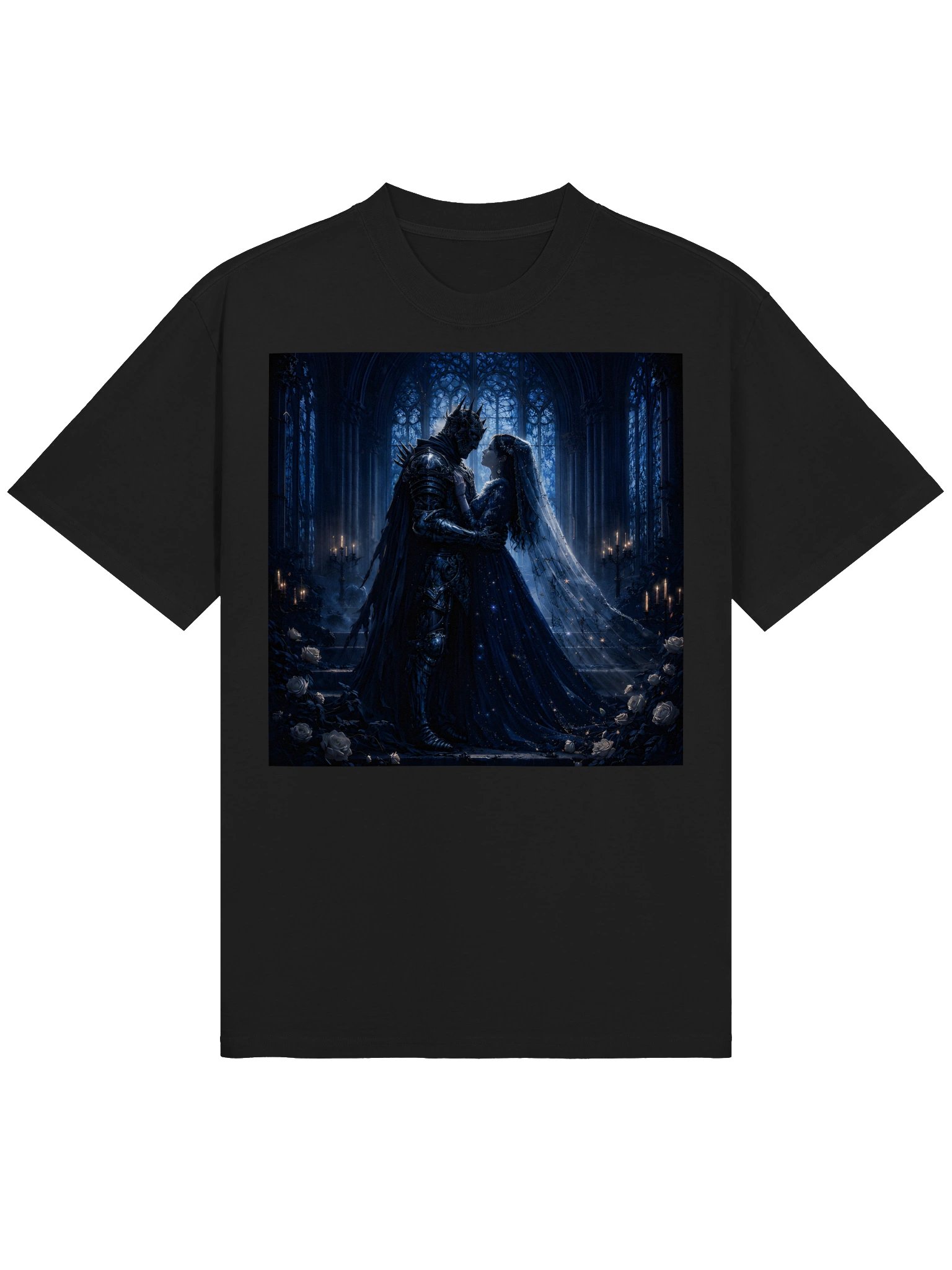 Dark Fantasy Gothic Couple T Shirt | Romantic Medieval Love | Gothic Wedding & Fantasy Gift product image (2)