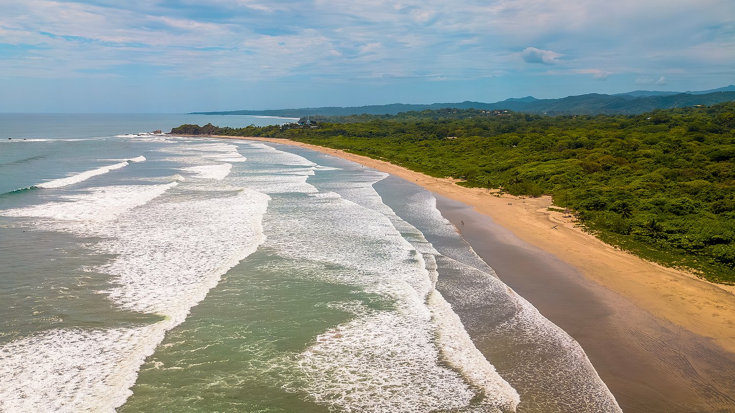 Playa Guiones from the drone, Costa Rica