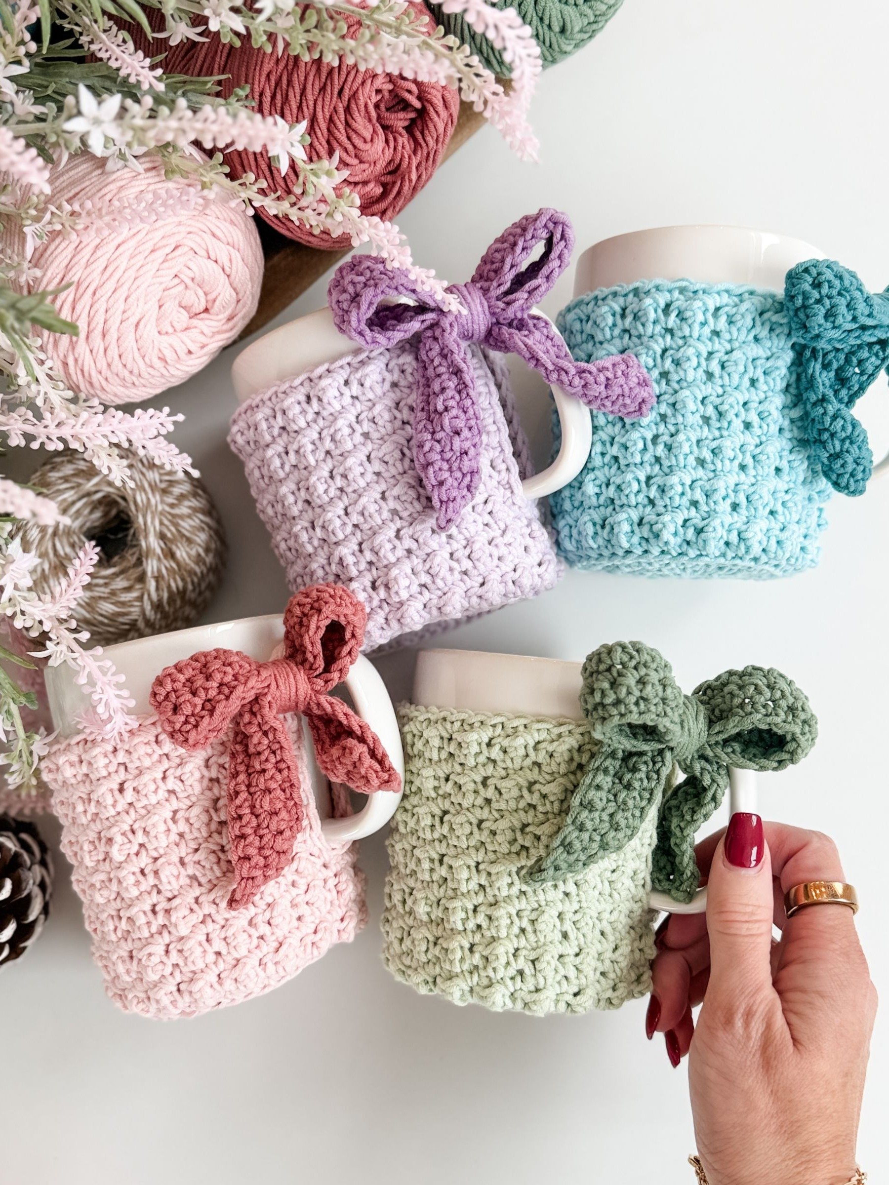 Winterberry Mug Cozy Crochet pattern product image (1)