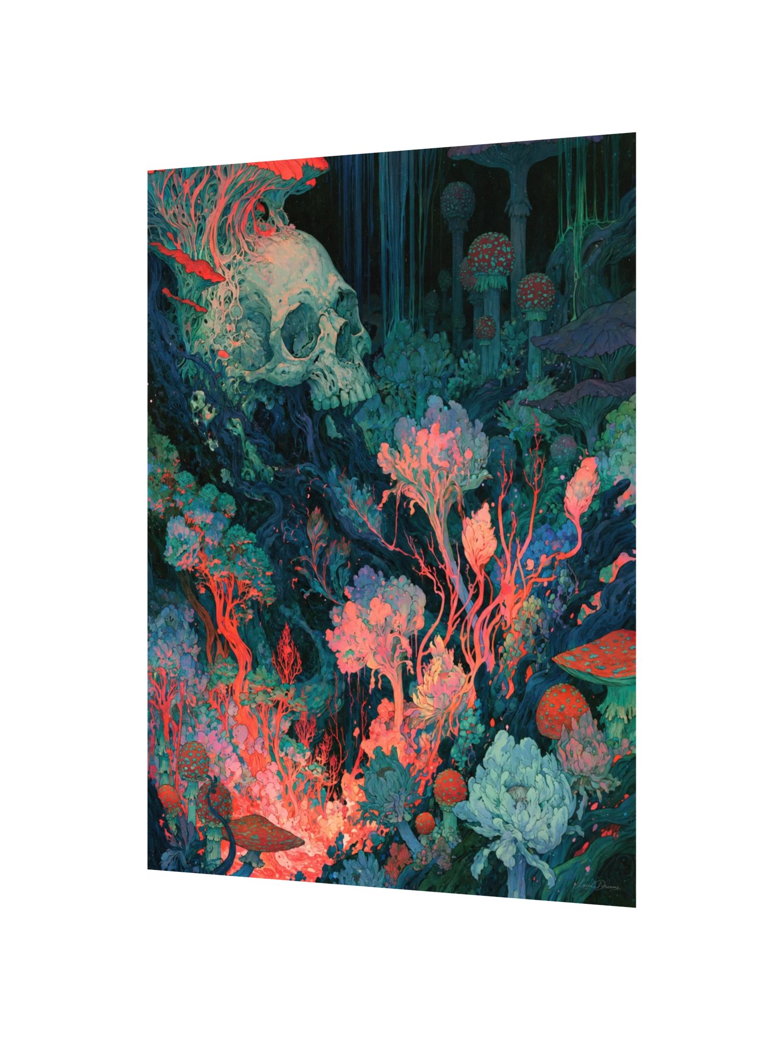 Mushroom Skull Art Print — Skull in the Mushroom Garden product image (6)