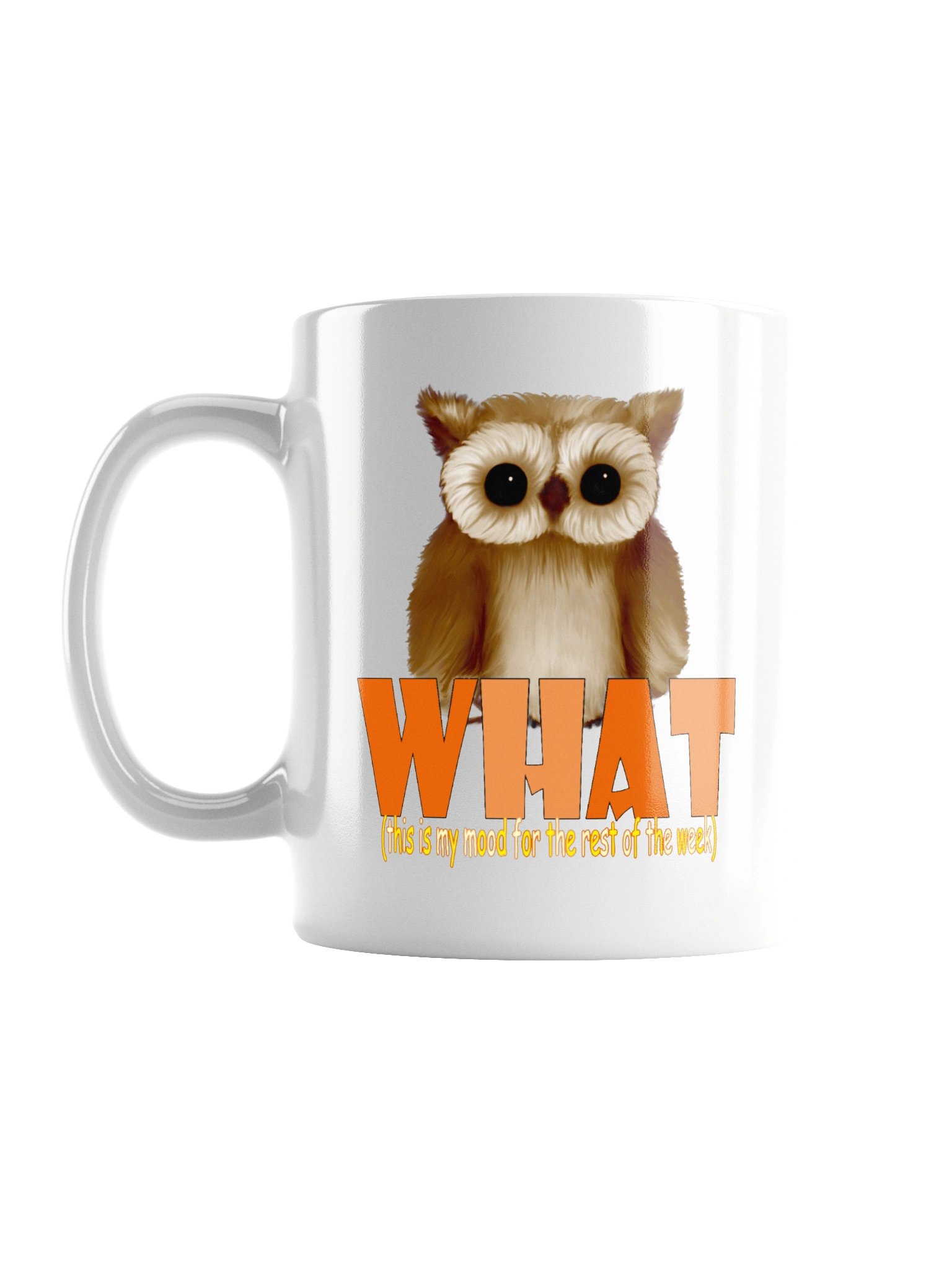 Owl "WHAT" White Glossy Mug product image (1)