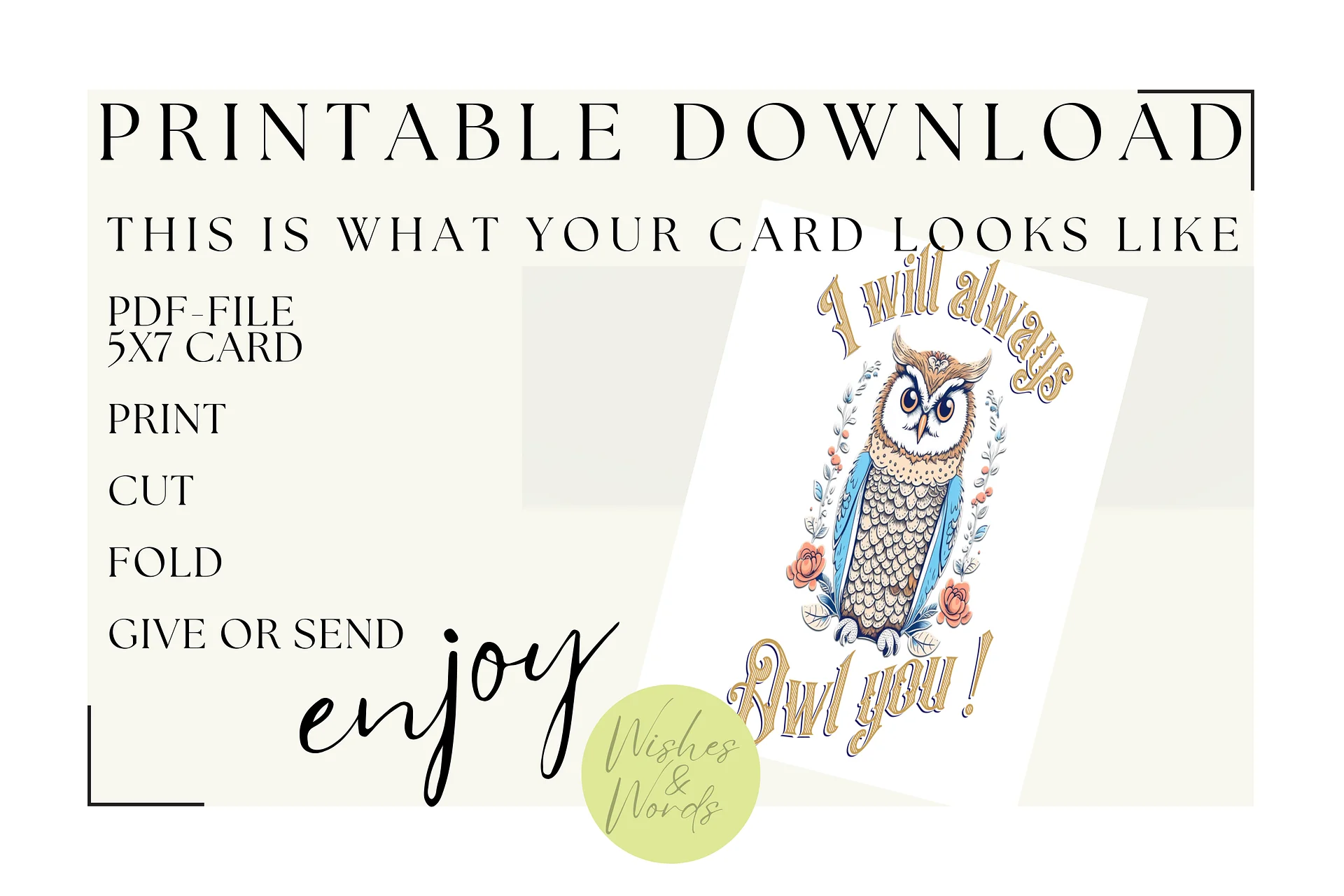 Printable Heartfelt Love Greeting Card - Digital Download product image (4)