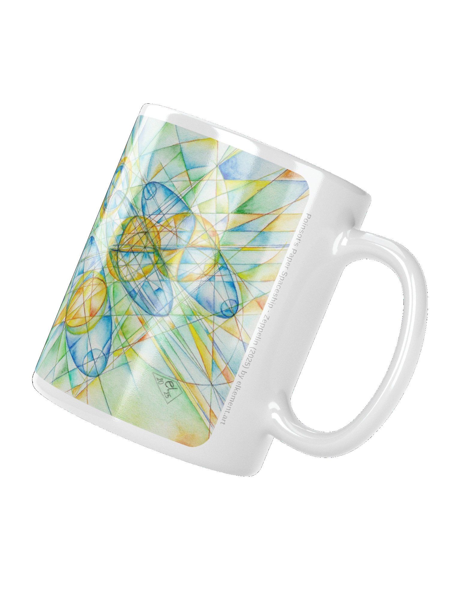 Poinsot's Paper Spaceship 1+2 - Gyroscope Physics Geometric Drawings Mug product image (5)