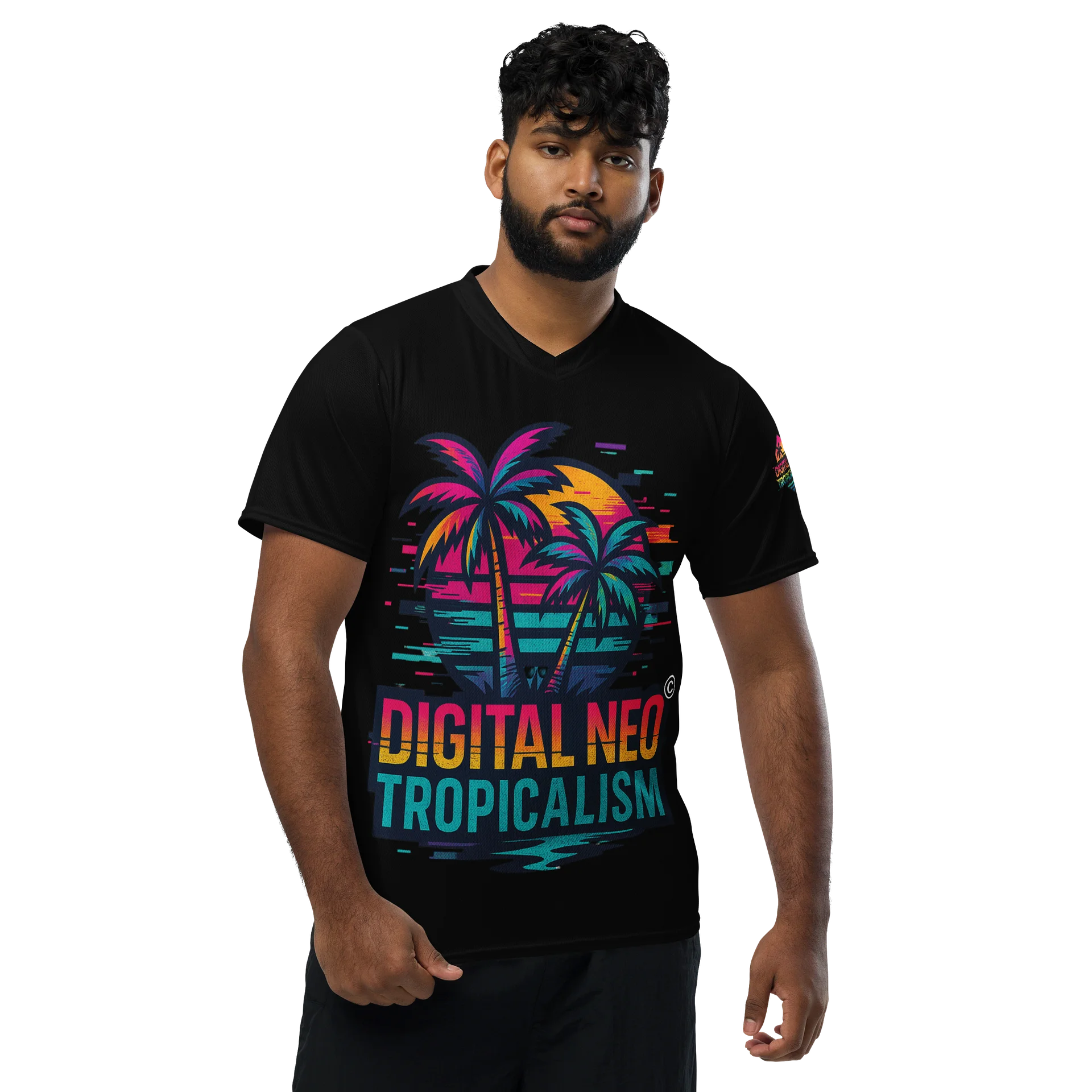 LIMITED EDITION - CNX Core All-over print Unisex Tee — Digital Neo Tropicalism 001 product image (3)