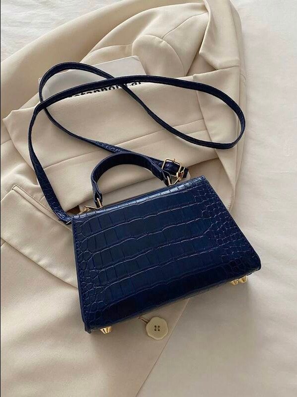 ADLEST Mini Solid Color Flap Handbag - Elegant PU Leather Square Shoulder Bag product image (5)