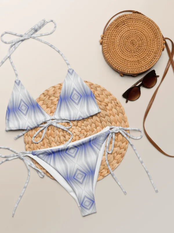 Electric Blue Diamond Fusion Kaleidoscope Blue Diamond Bikini Set product image (3)