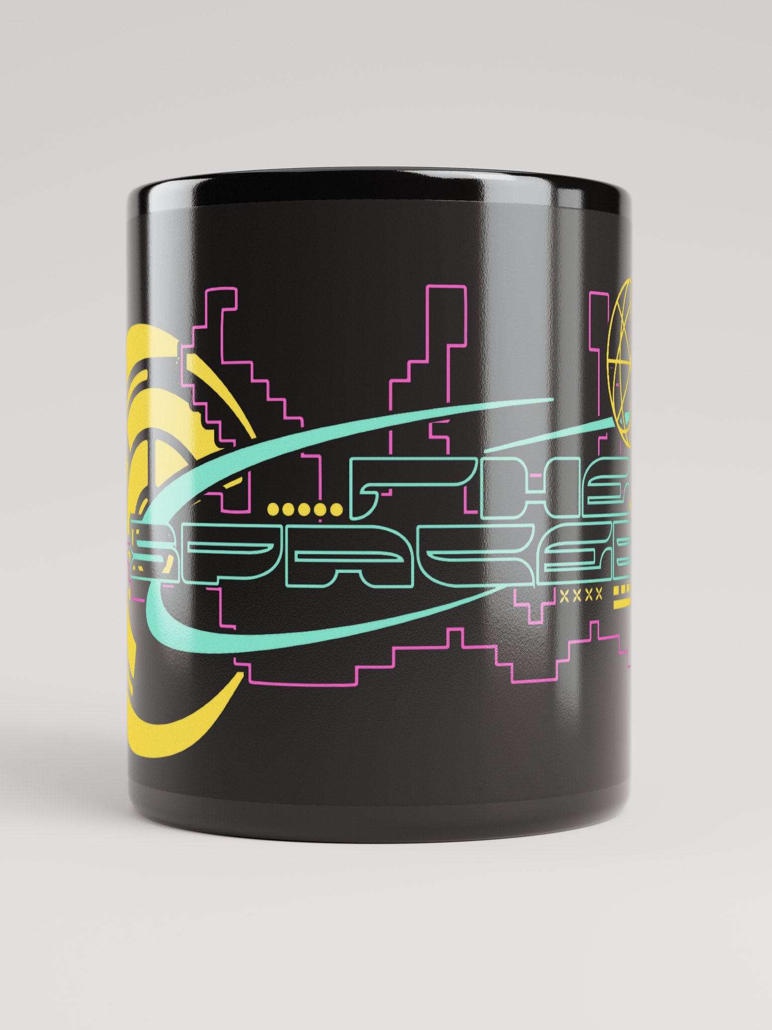 Cyberpunk inspired The SpaceBar sign mug black product image (5)