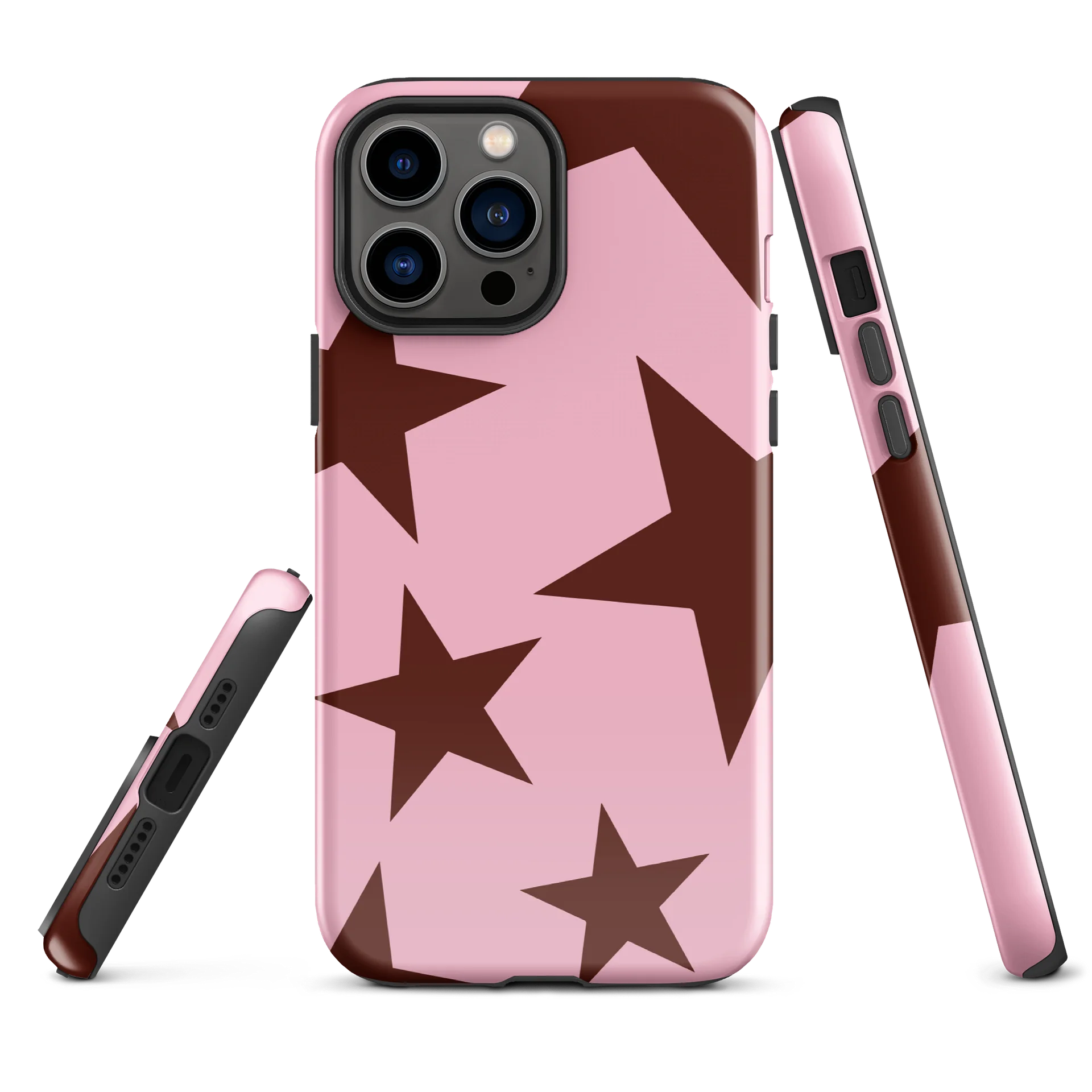 Burgundy Big Ol’ Stars iPhone Case product image (2)