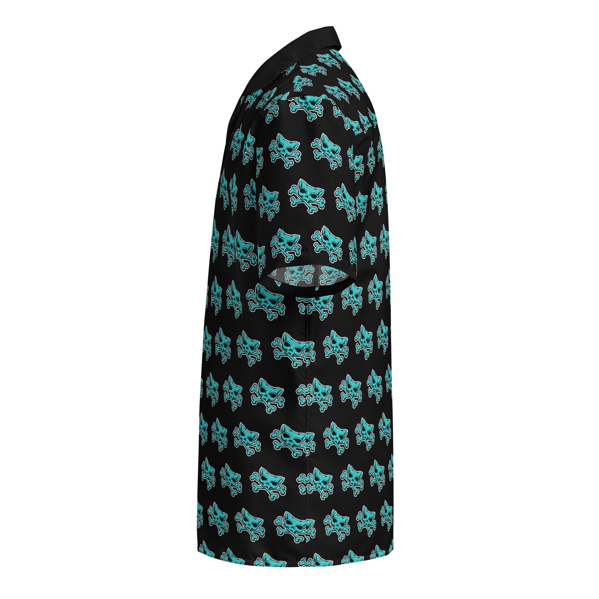 Turquoise Kat Skull Hawaiian Shirt product image (3)