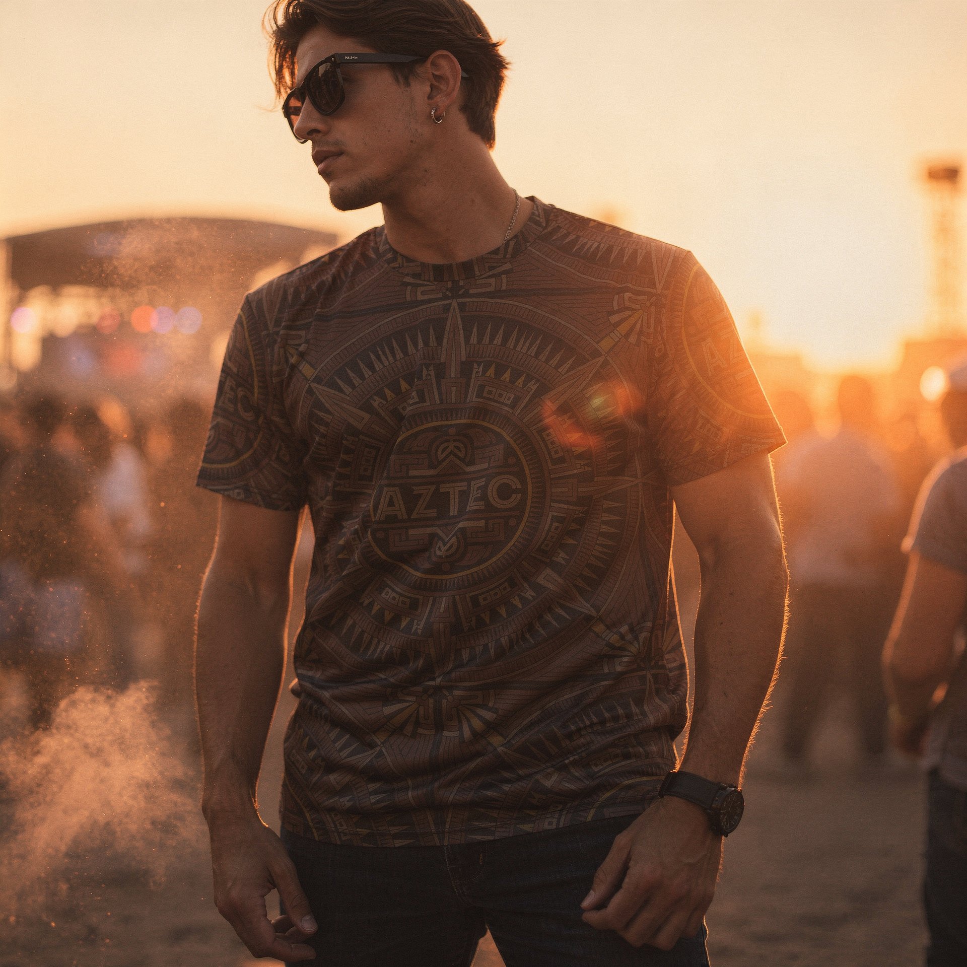 Aztec Sacred Geometry T-Shirt – Ancient Geometry 01 product image (3)