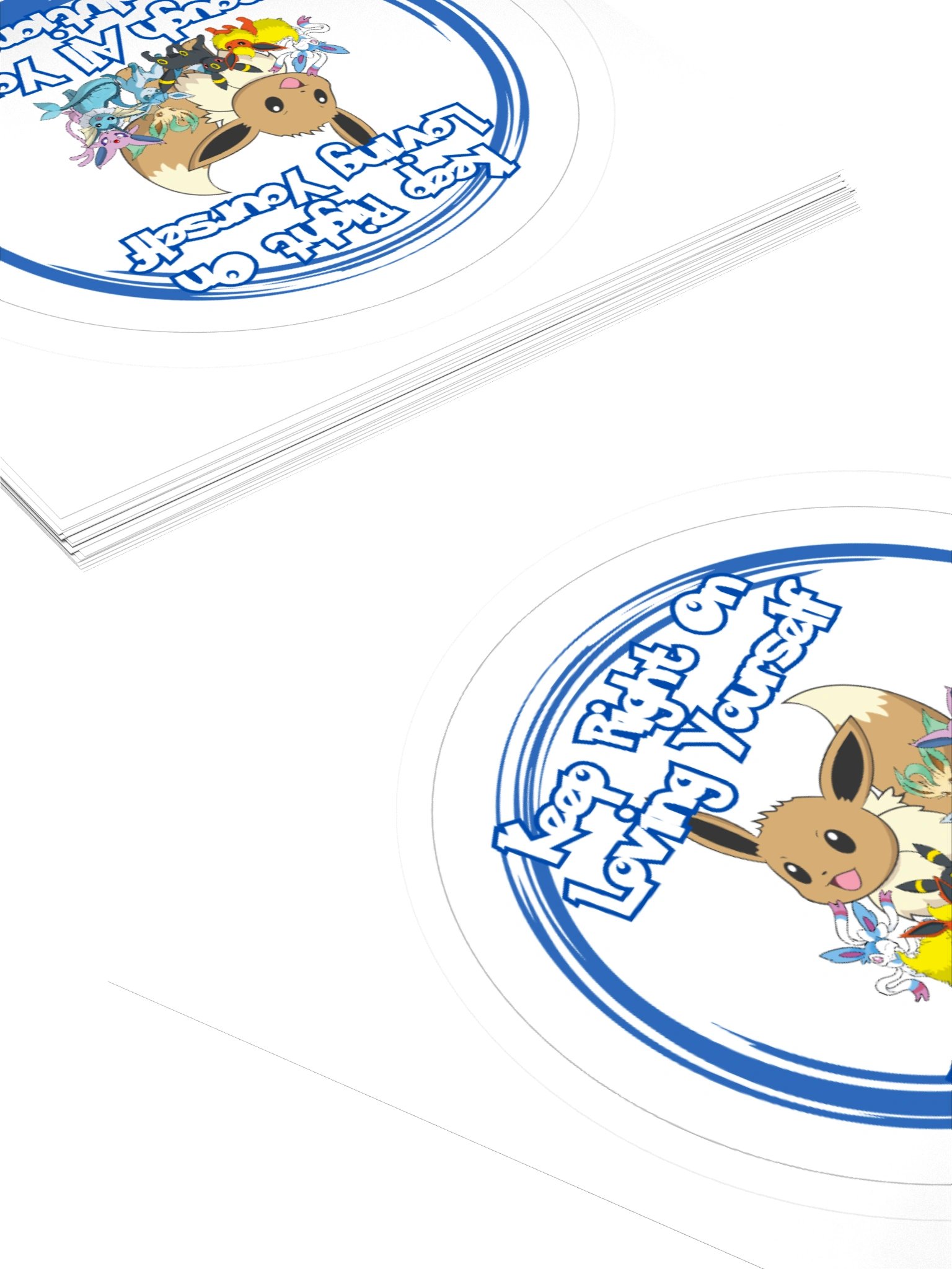 Keep Right On Loving Yourself Through All Your Eeveolutions Blue Circle Sticker product image (4)
