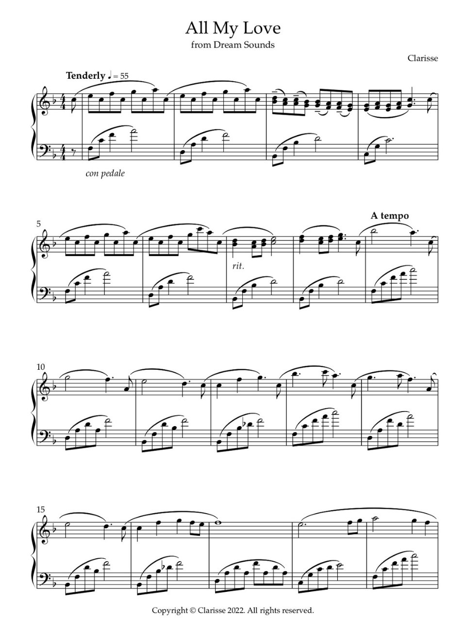 All My Love - Sheet Music product image (1)