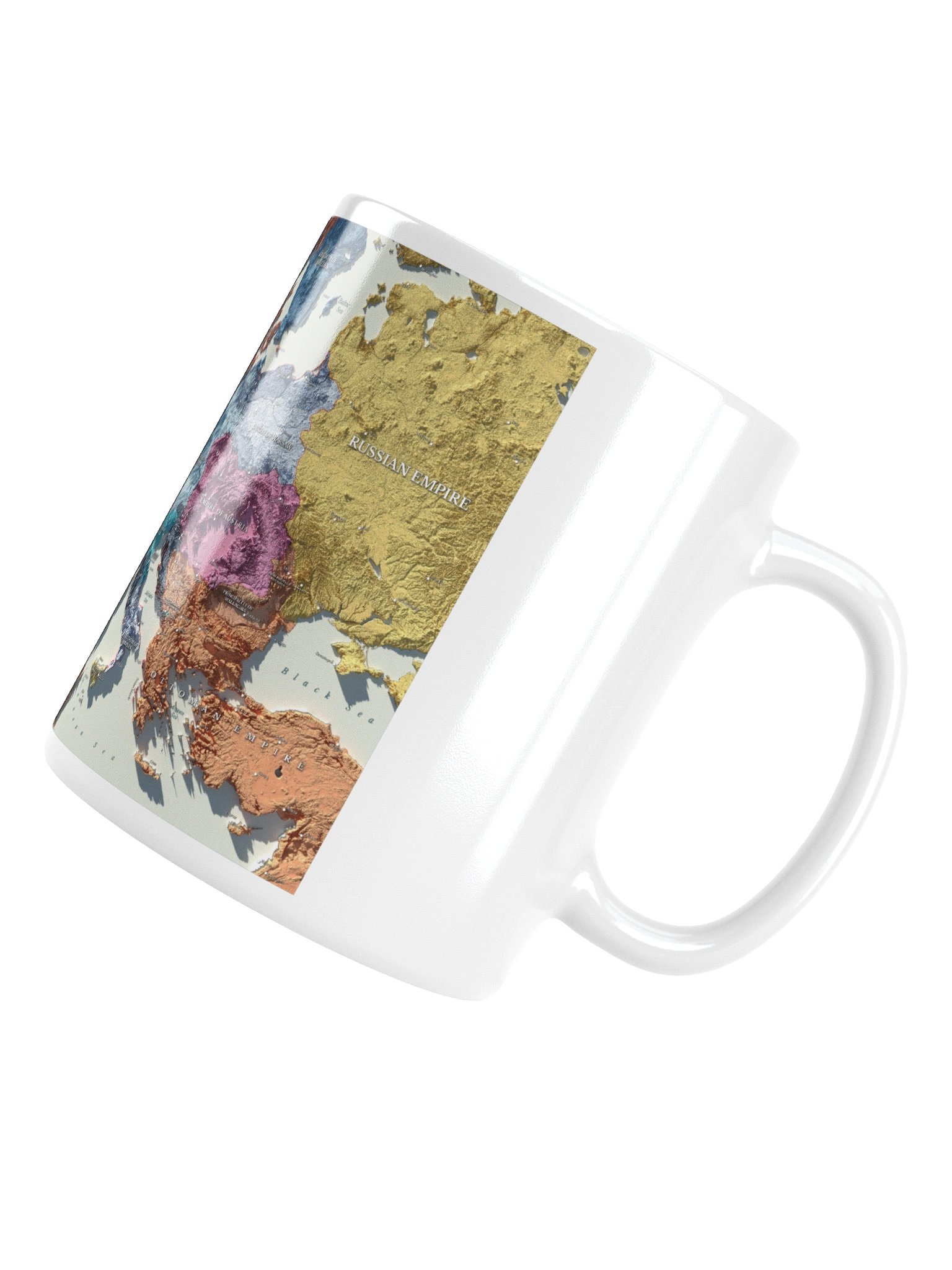 Napoleonic Europe 1812 3D Topographic Map Mug product image (14)