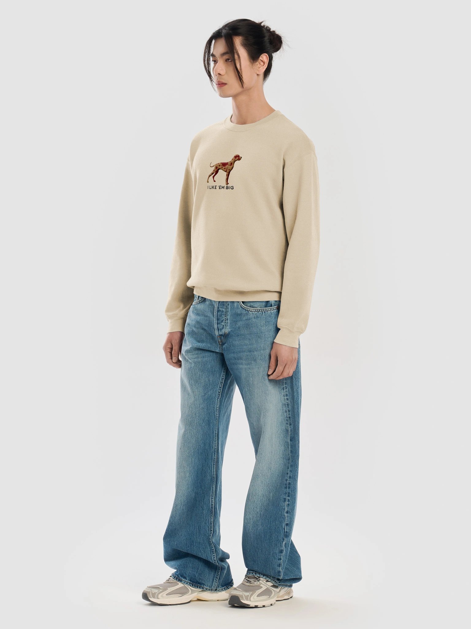 I Like 'Em Big Sweatshirt (Embroidered) of a Great Dane(Chocolate Merle) product image (47)