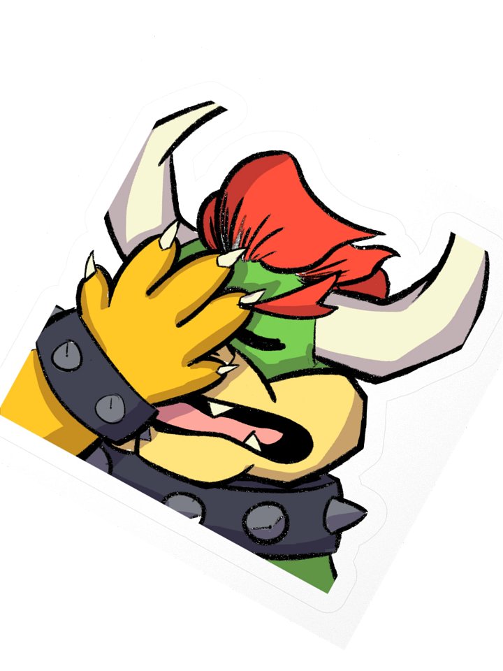 Bowser Facepalm Emote Sticker product image (2)