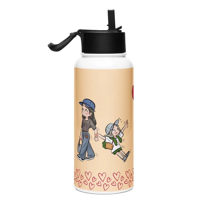 LingOrm Valentine Stainless Steel Water Bottle With a Straw Lid product image (1)